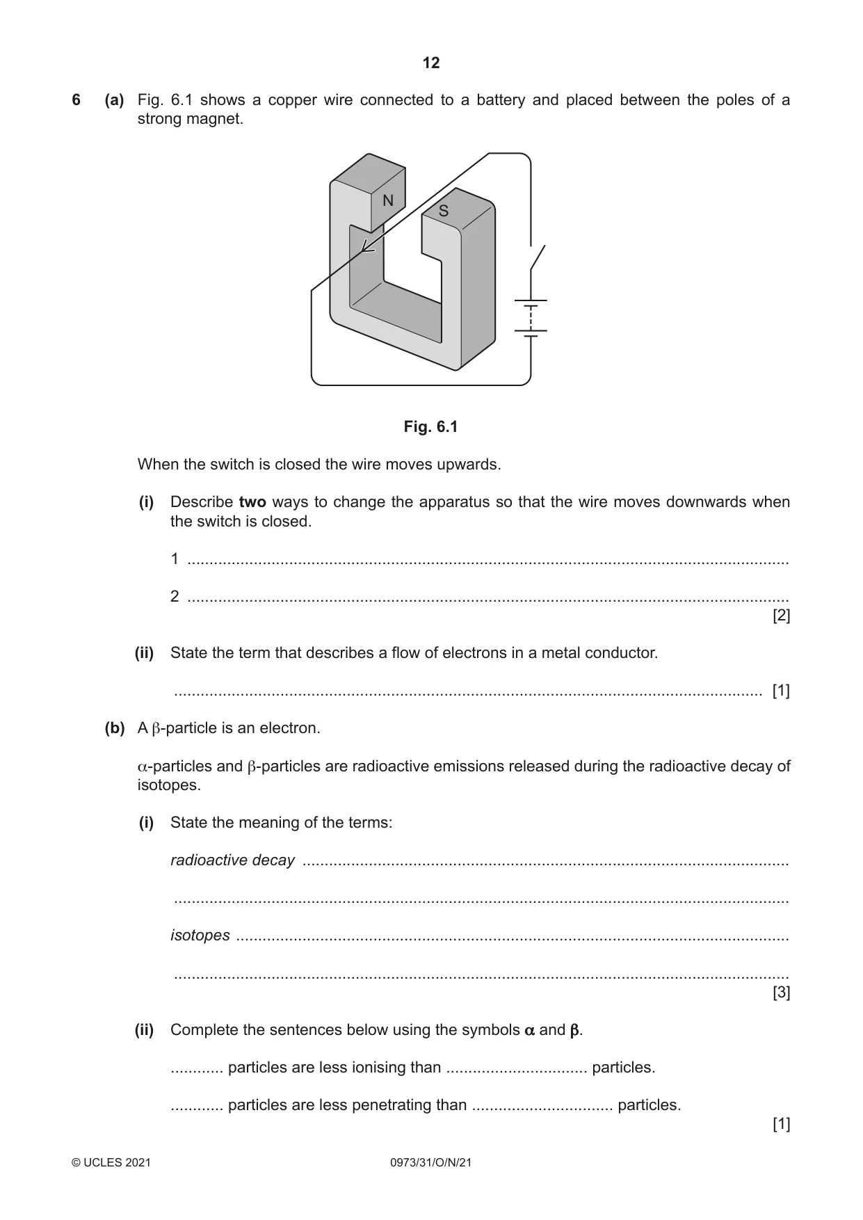 Cambridge IGCSE Sciences - Co-ordinated (9-1) 0973 2021 Oct/Nov Paper 3 · Variant 1 question paper, page 12 of 24