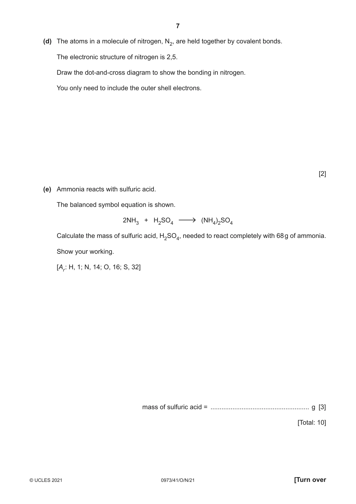 Cambridge IGCSE Sciences - Co-ordinated (9-1) 0973 2021 Oct/Nov Paper 4 · Variant 1 question paper, page 7 of 28