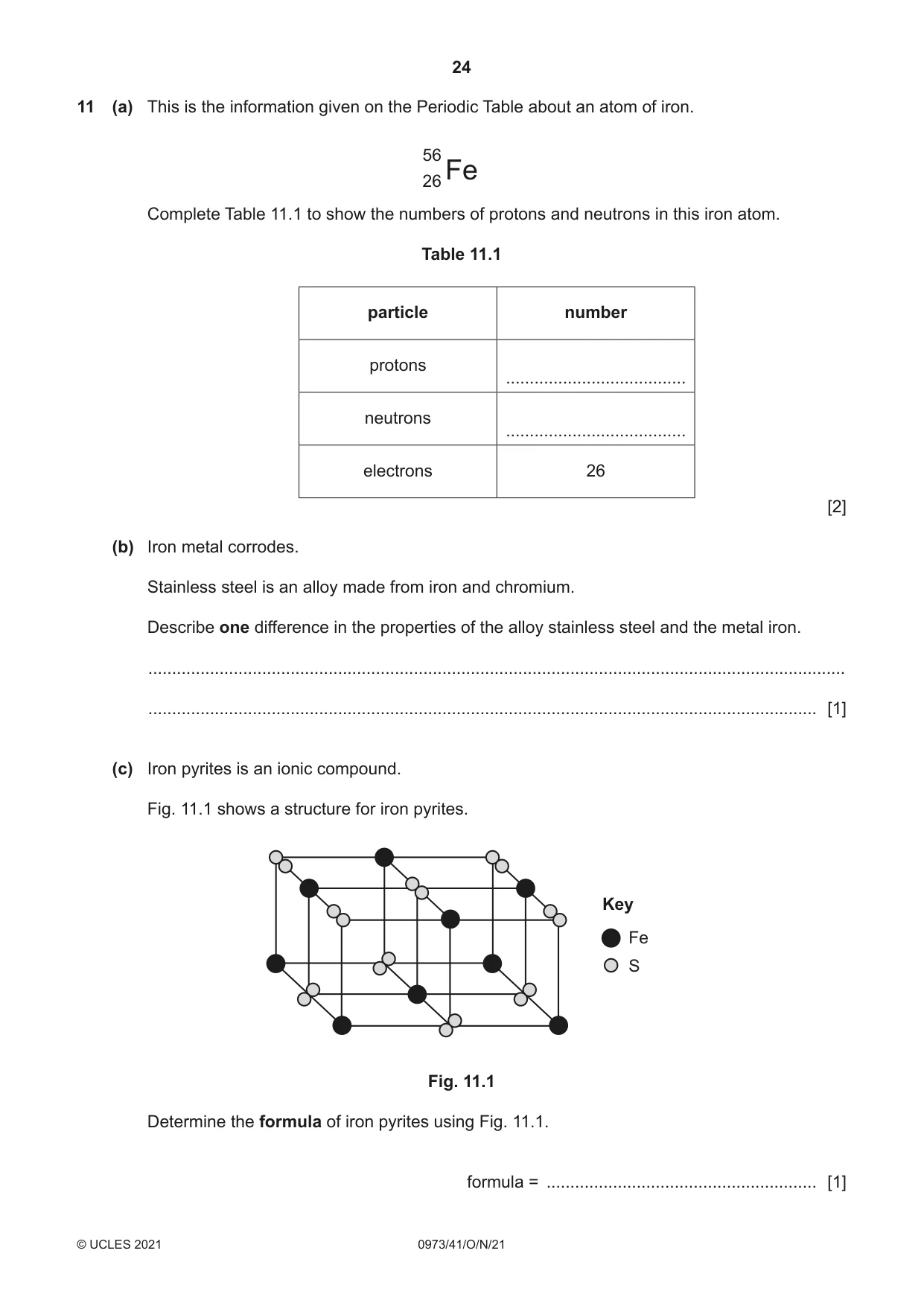 Cambridge IGCSE Sciences - Co-ordinated (9-1) 0973 2021 Oct/Nov Paper 4 · Variant 1 question paper, page 24 of 28
