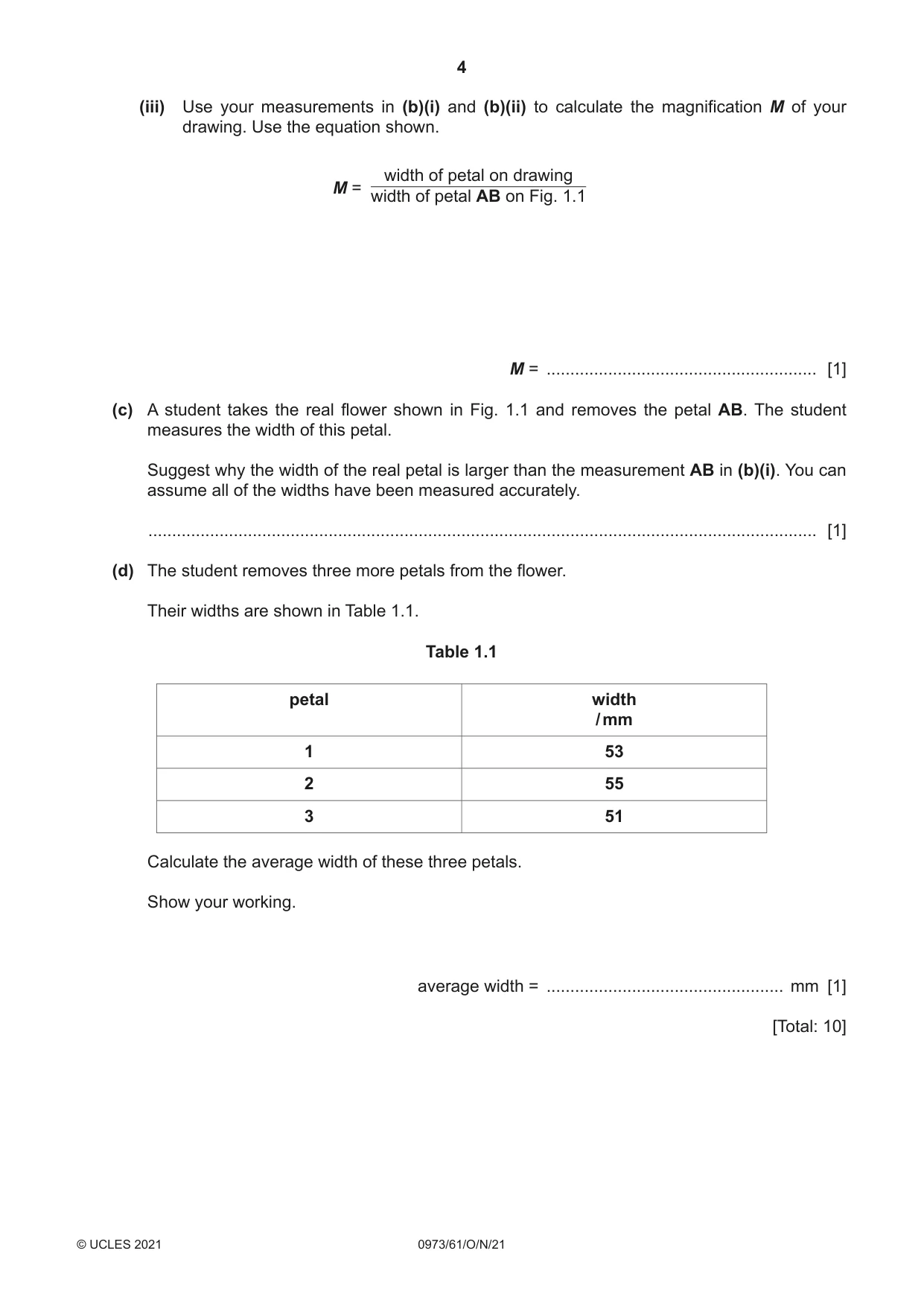 Cambridge IGCSE Sciences - Co-ordinated (9-1) 0973 2021 Oct/Nov Paper 6 · Variant 1 question paper, page 4 of 20