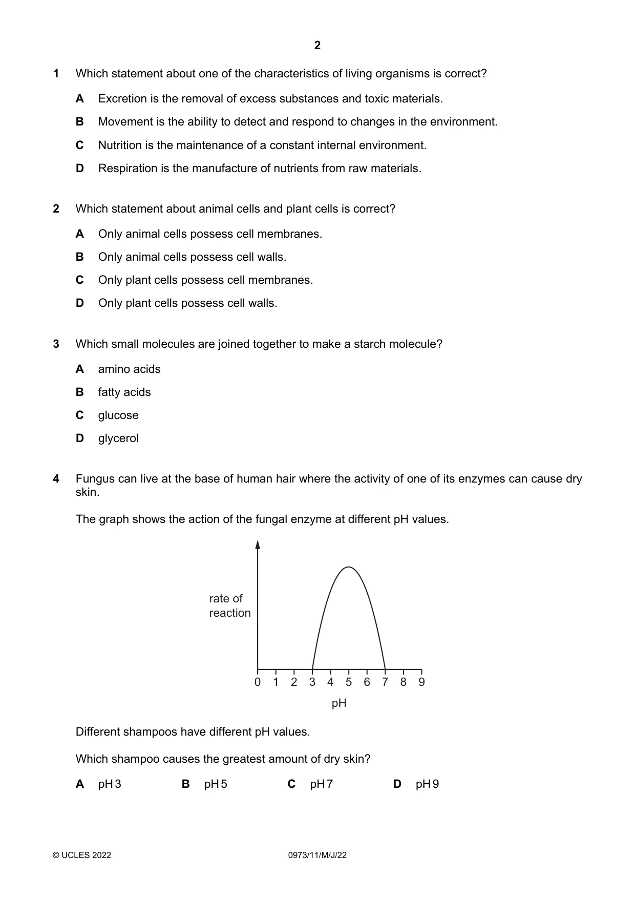 Cambridge IGCSE Sciences - Co-ordinated (9-1) 0973 2022 May/June Paper 1 · Variant 1 question paper, page 2 of 16