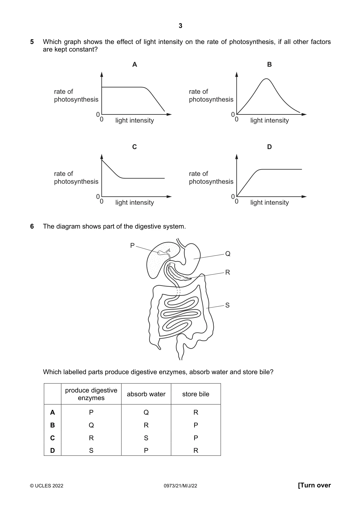 Cambridge IGCSE Sciences - Co-ordinated (9-1) 0973 2022 May/June Paper 2 · Variant 1 question paper, page 3 of 16