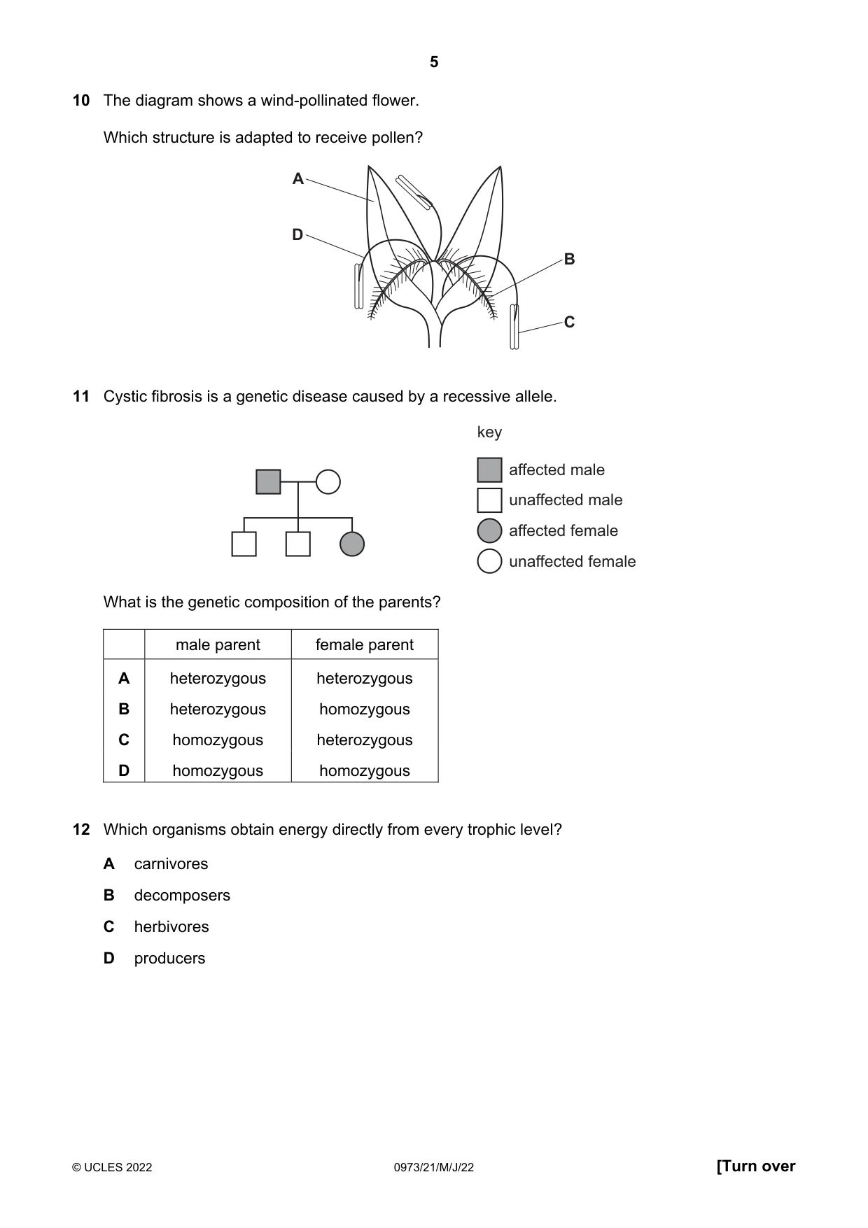 Cambridge IGCSE Sciences - Co-ordinated (9-1) 0973 2022 May/June Paper 2 · Variant 1 question paper, page 5 of 16