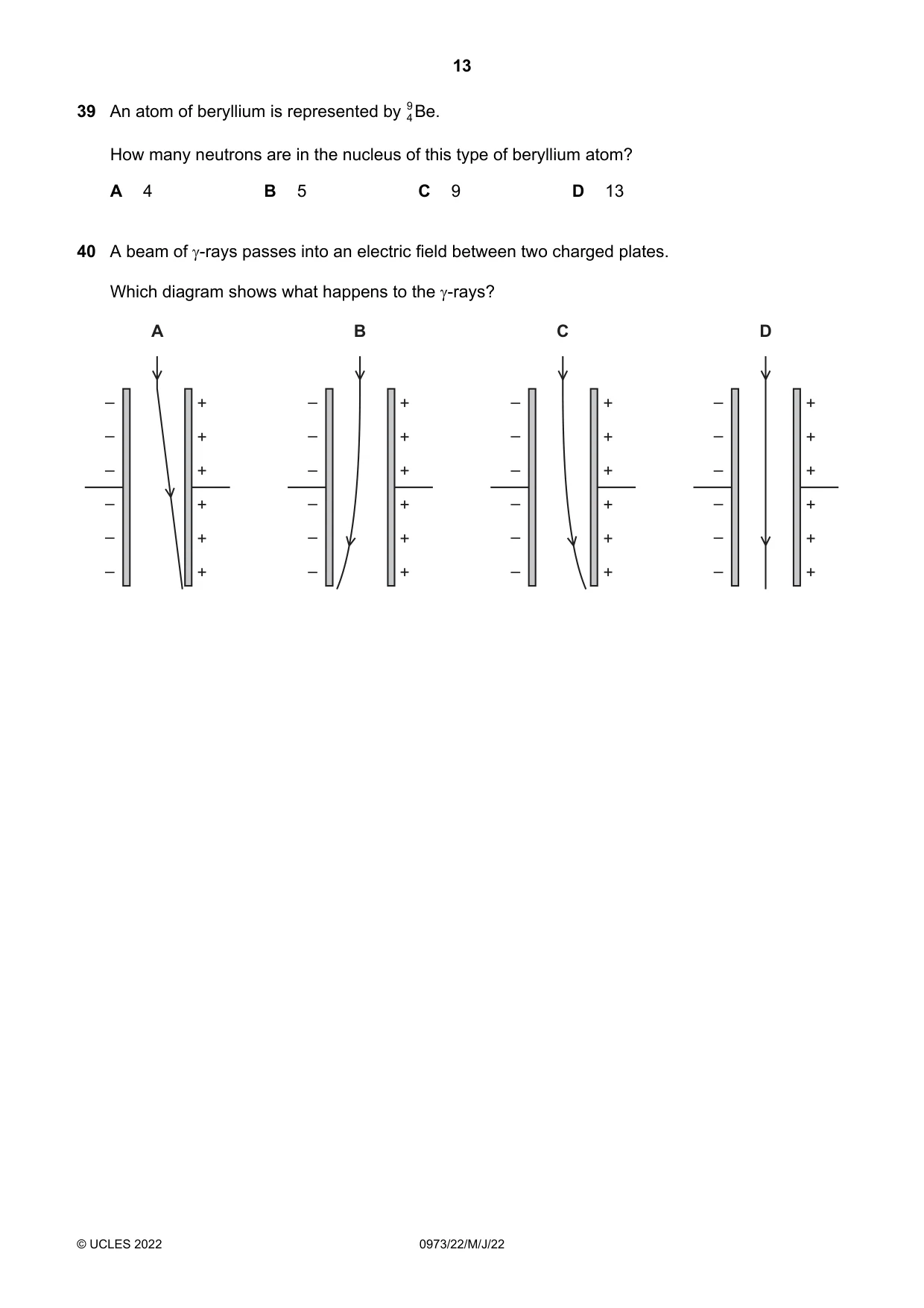 Cambridge IGCSE Sciences - Co-ordinated (9-1) 0973 2022 May/June Paper 2 · Variant 2 question paper, page 13 of 16