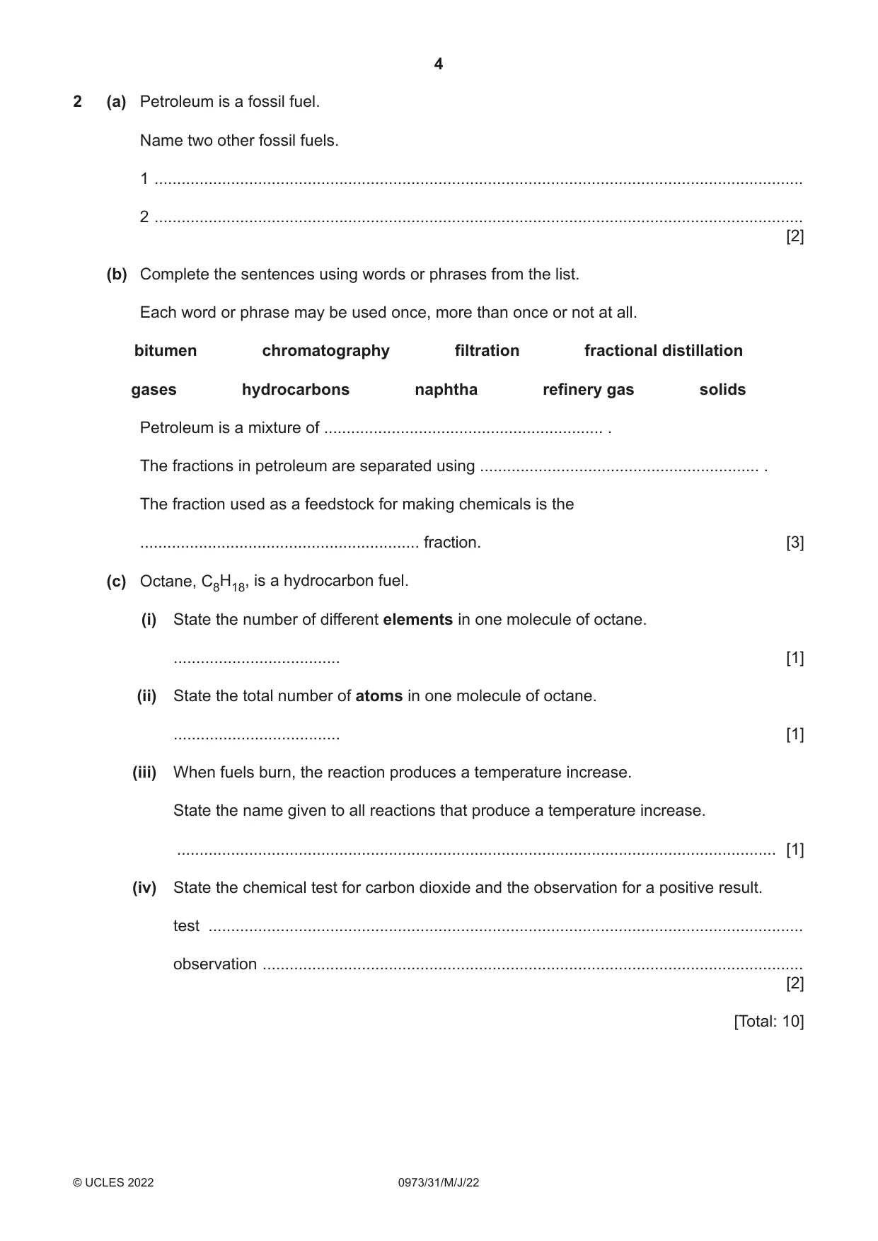 Cambridge IGCSE Sciences - Co-ordinated (9-1) 0973 2022 May/June Paper 3 · Variant 1 question paper, page 4 of 28