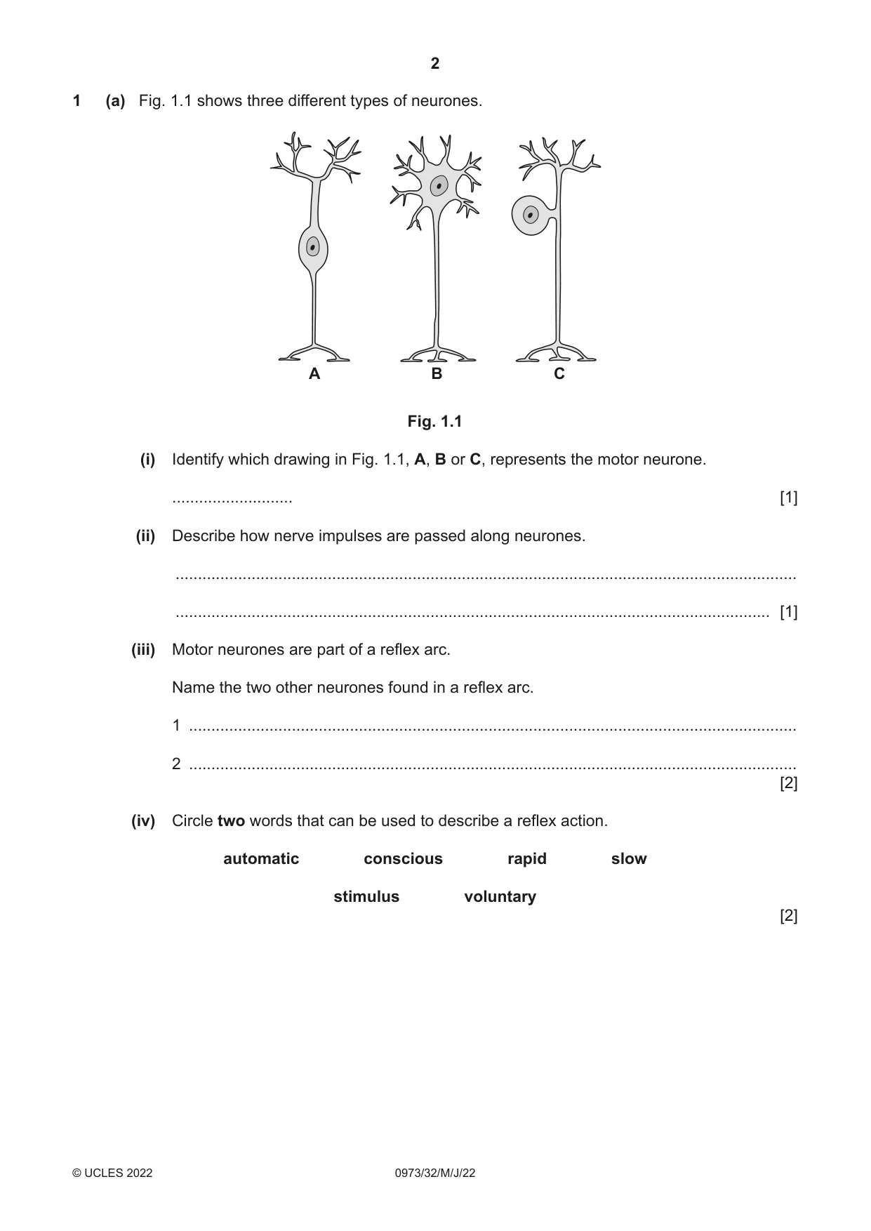 Cambridge IGCSE Sciences - Co-ordinated (9-1) 0973 2022 May/June Paper 3 · Variant 2 question paper, page 2 of 32
