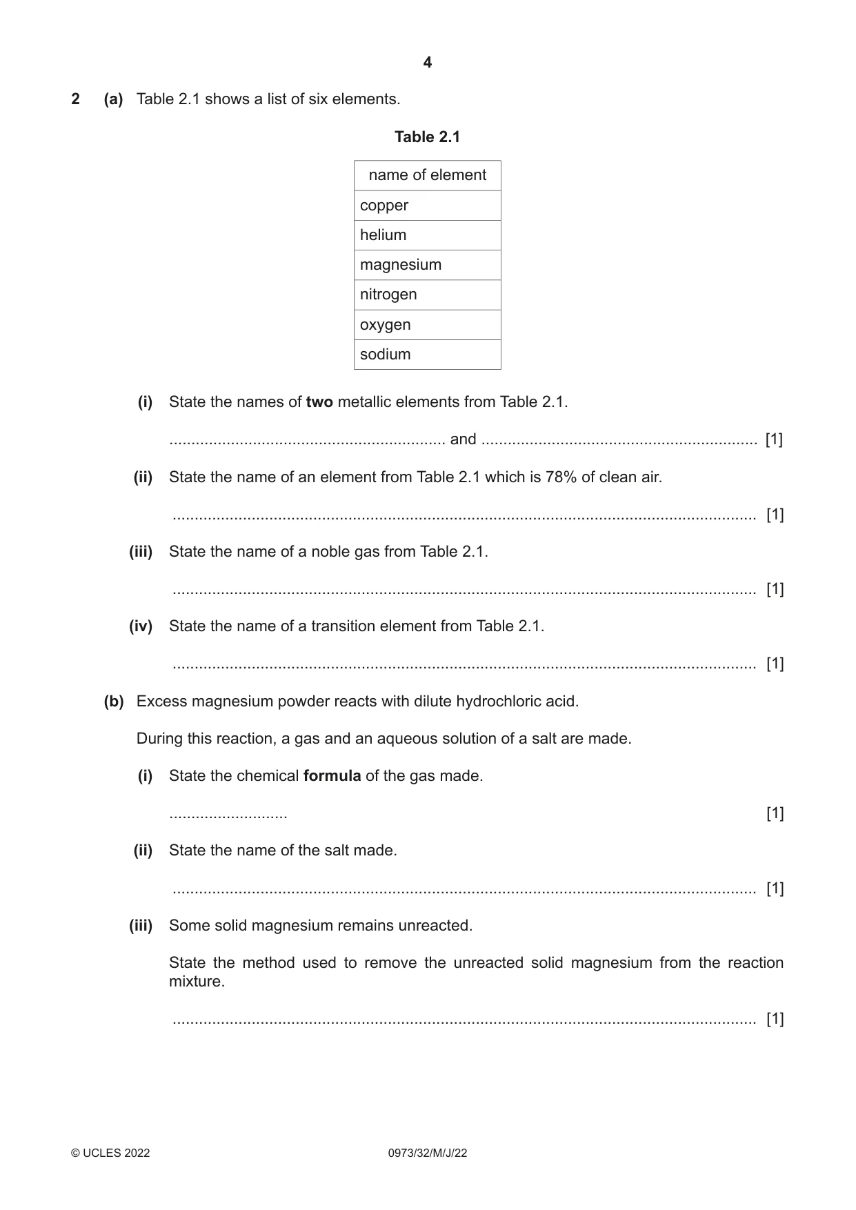 Cambridge IGCSE Sciences - Co-ordinated (9-1) 0973 2022 May/June Paper 3 · Variant 2 question paper, page 4 of 32