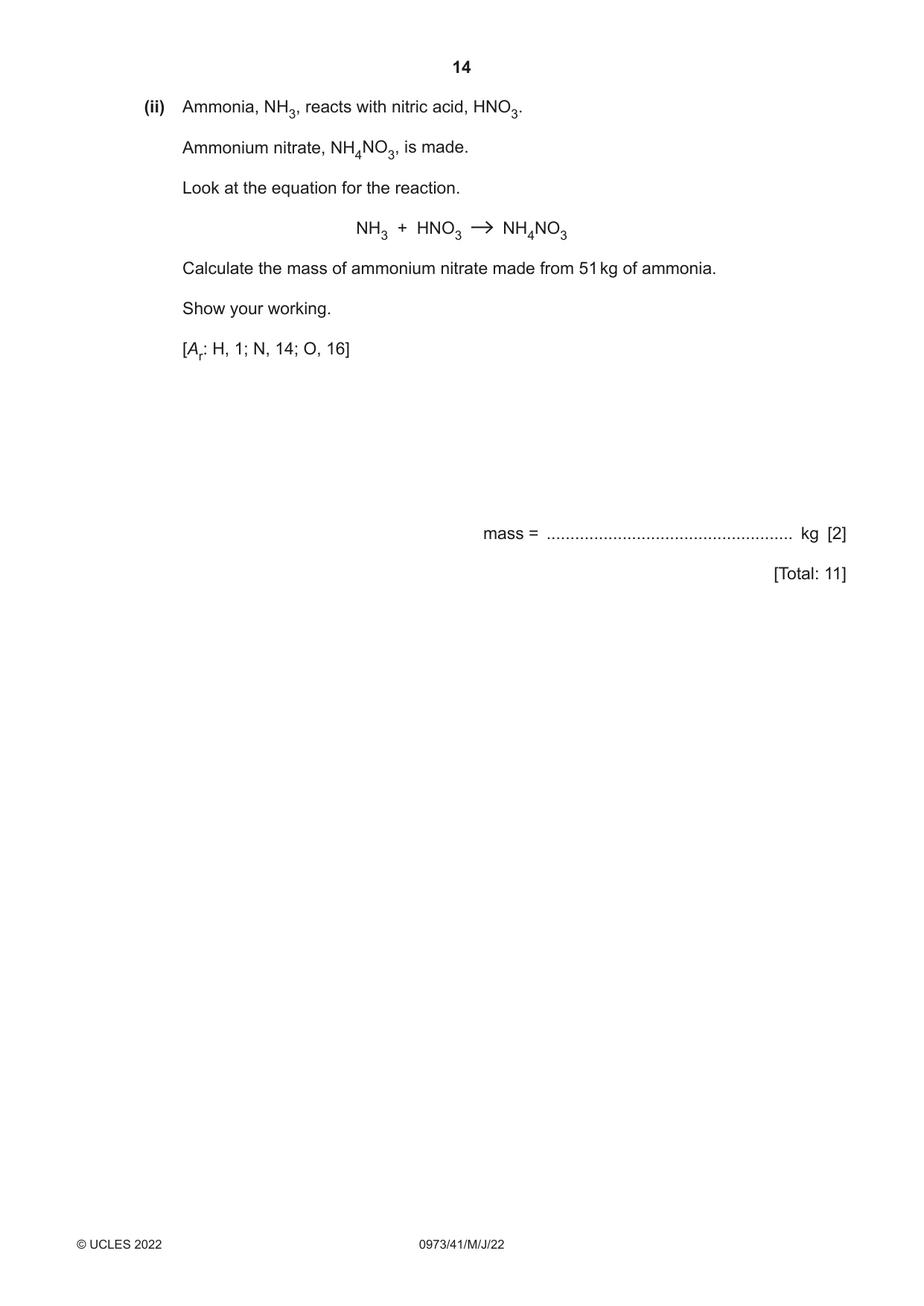 Cambridge IGCSE Sciences - Co-ordinated (9-1) 0973 2022 May/June Paper 4 · Variant 1 question paper, page 14 of 36