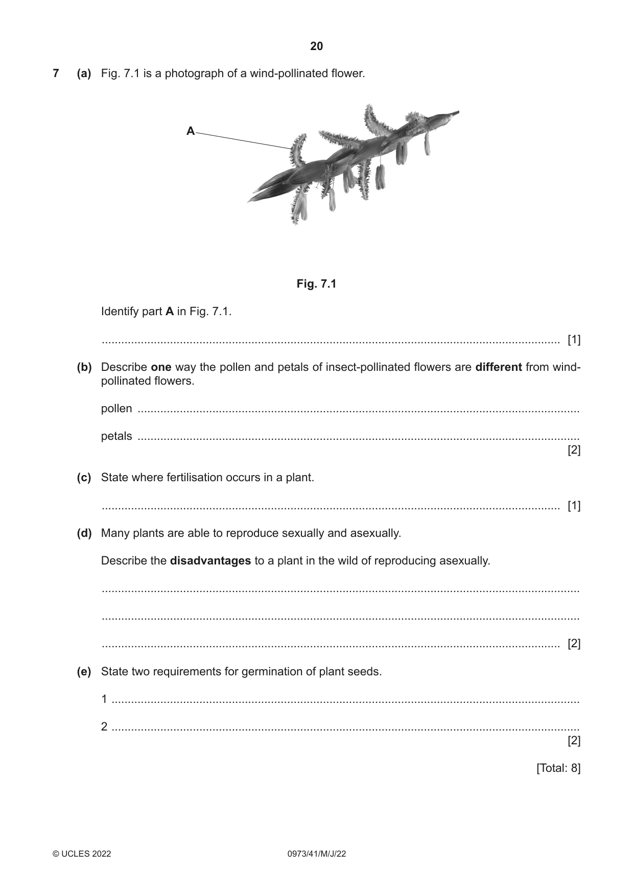 Cambridge IGCSE Sciences - Co-ordinated (9-1) 0973 2022 May/June Paper 4 · Variant 1 question paper, page 20 of 36