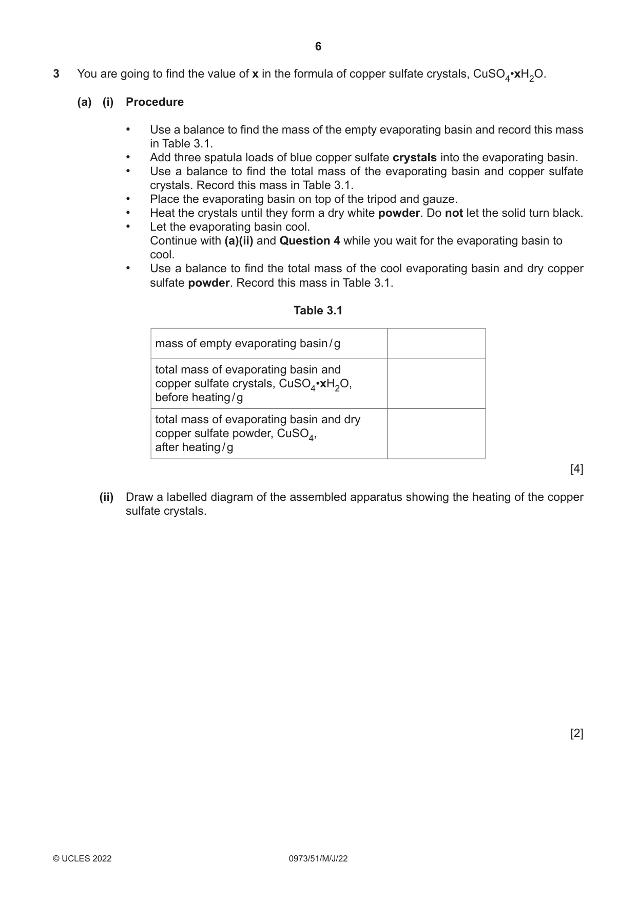 Cambridge IGCSE Sciences - Co-ordinated (9-1) 0973 2022 May/June Paper 5 · Variant 1 question paper, page 6 of 16