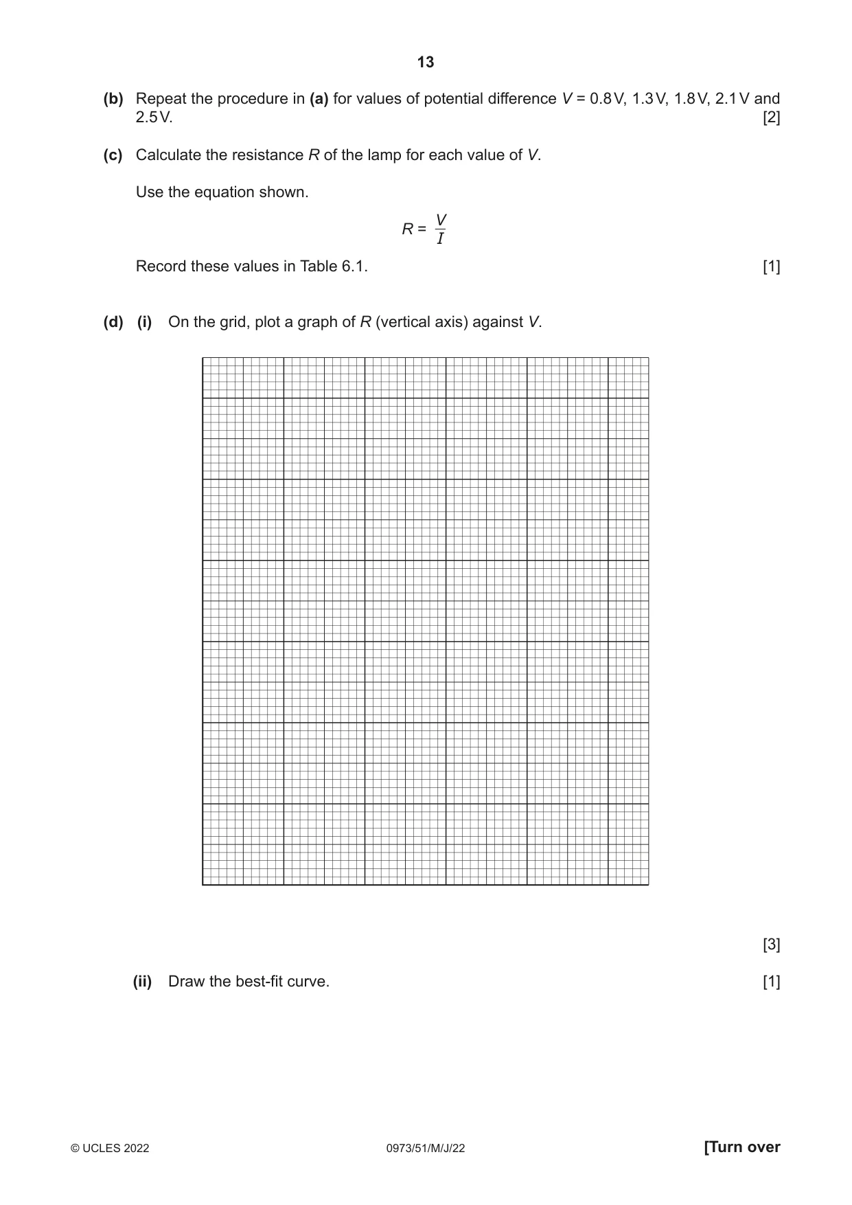 Cambridge IGCSE Sciences - Co-ordinated (9-1) 0973 2022 May/June Paper 5 · Variant 1 question paper, page 13 of 16