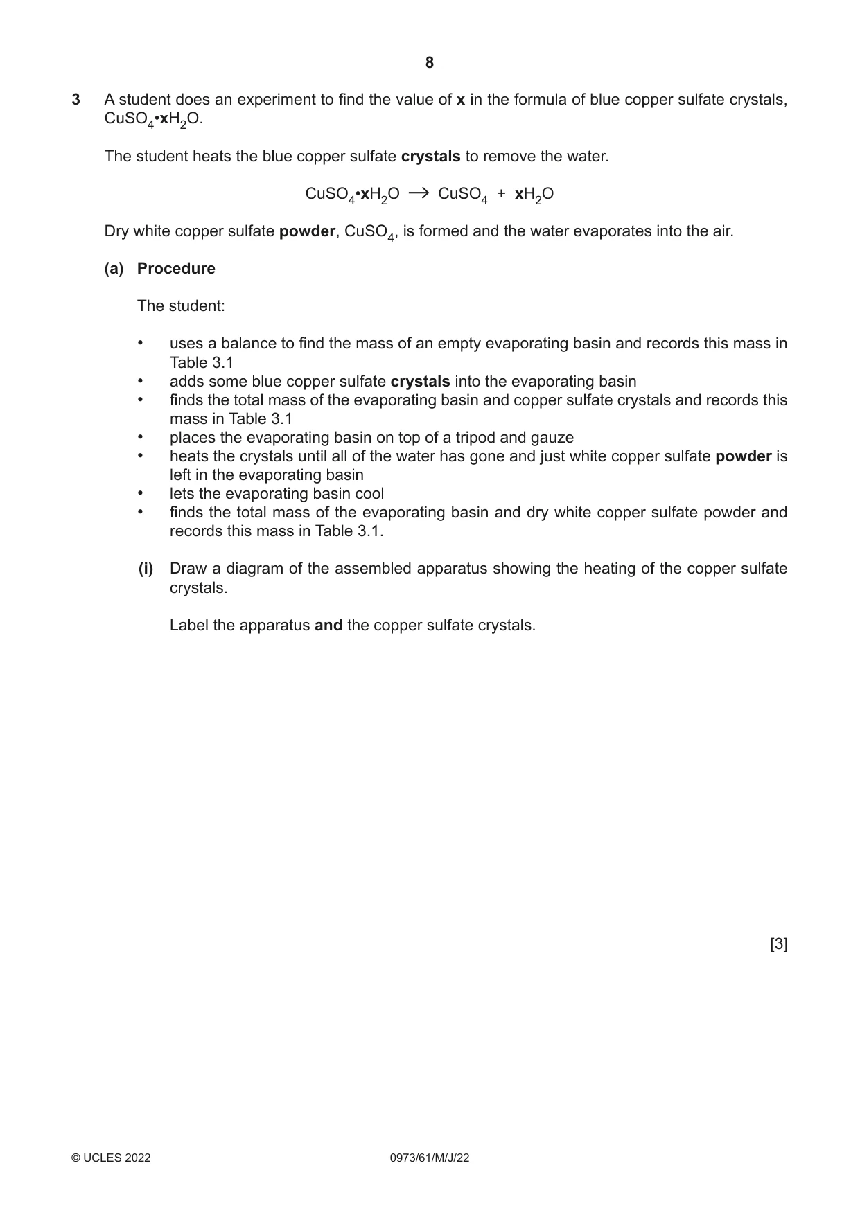 Cambridge IGCSE Sciences - Co-ordinated (9-1) 0973 2022 May/June Paper 6 · Variant 1 question paper, page 8 of 20