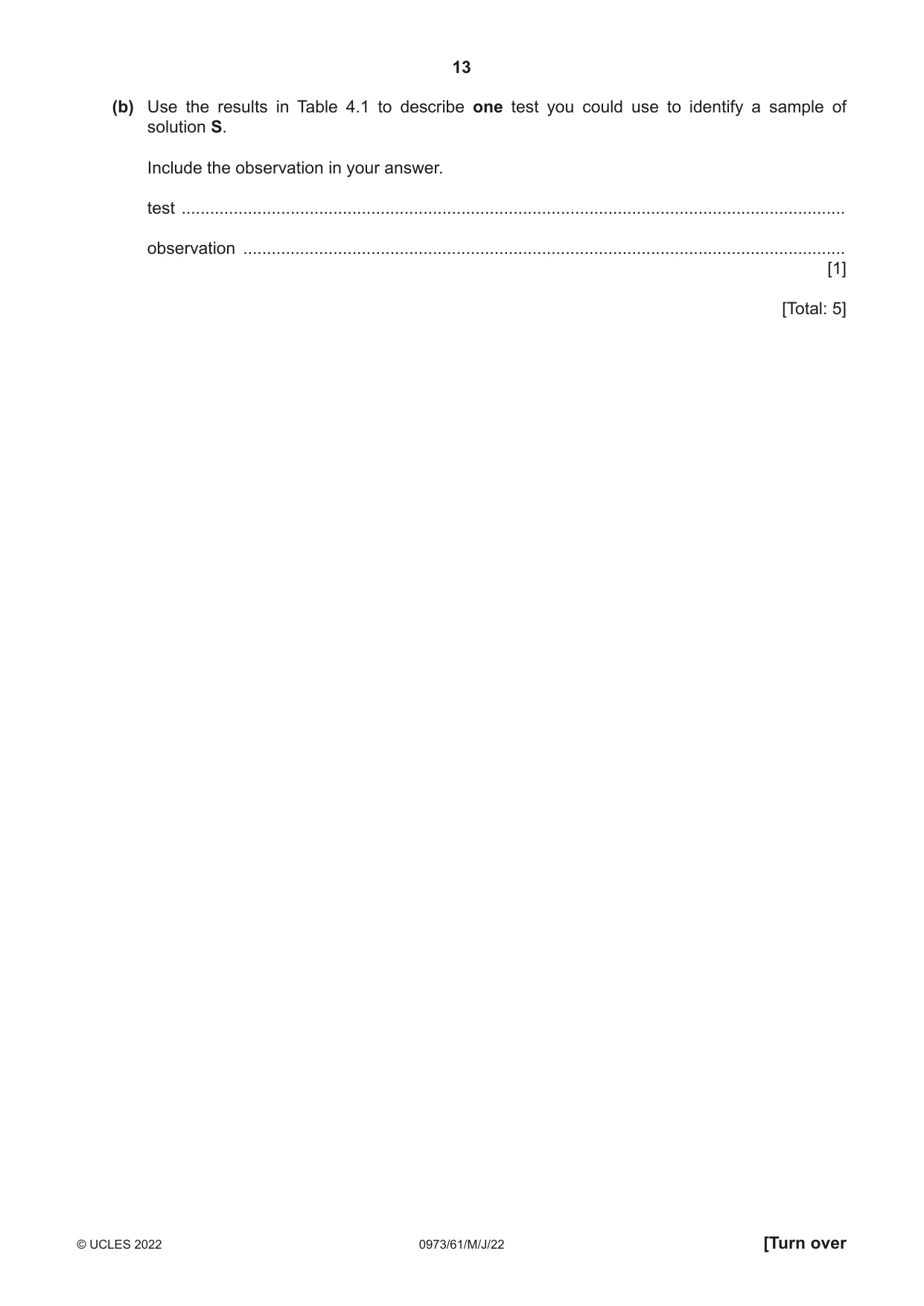 Cambridge IGCSE Sciences - Co-ordinated (9-1) 0973 2022 May/June Paper 6 · Variant 1 question paper, page 13 of 20