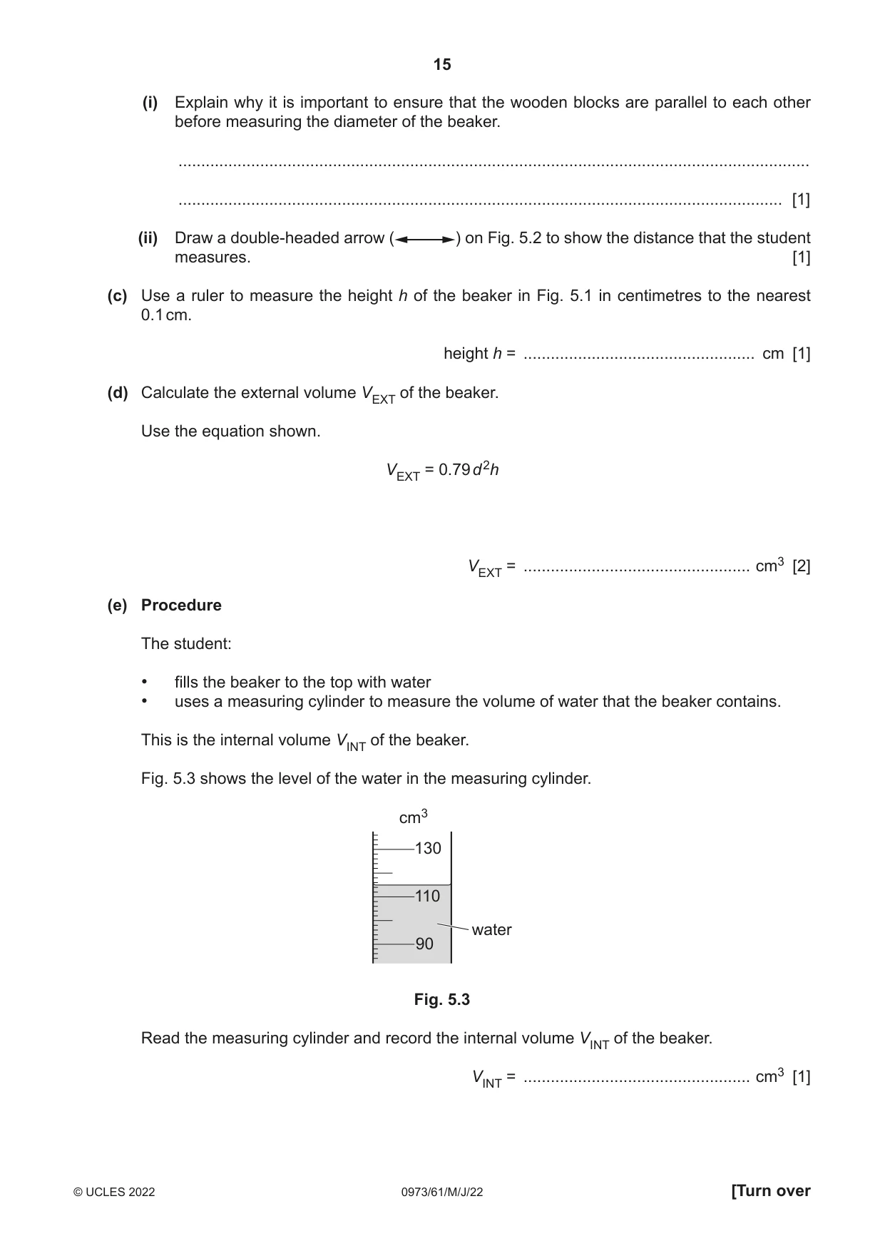 Cambridge IGCSE Sciences - Co-ordinated (9-1) 0973 2022 May/June Paper 6 · Variant 1 question paper, page 15 of 20