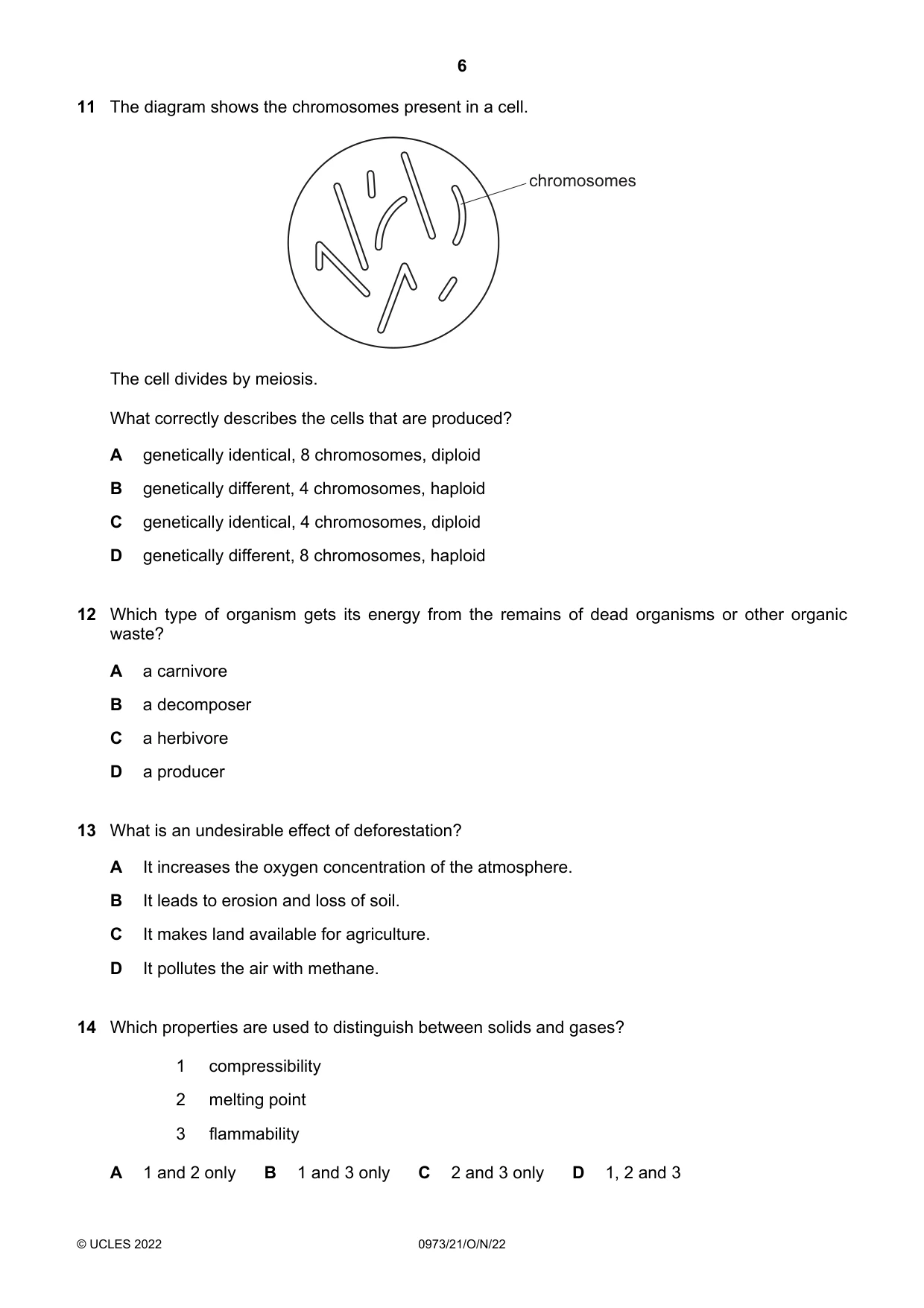 Cambridge IGCSE Sciences - Co-ordinated (9-1) 0973 2022 Oct/Nov Paper 2 · Variant 1 question paper, page 6 of 16