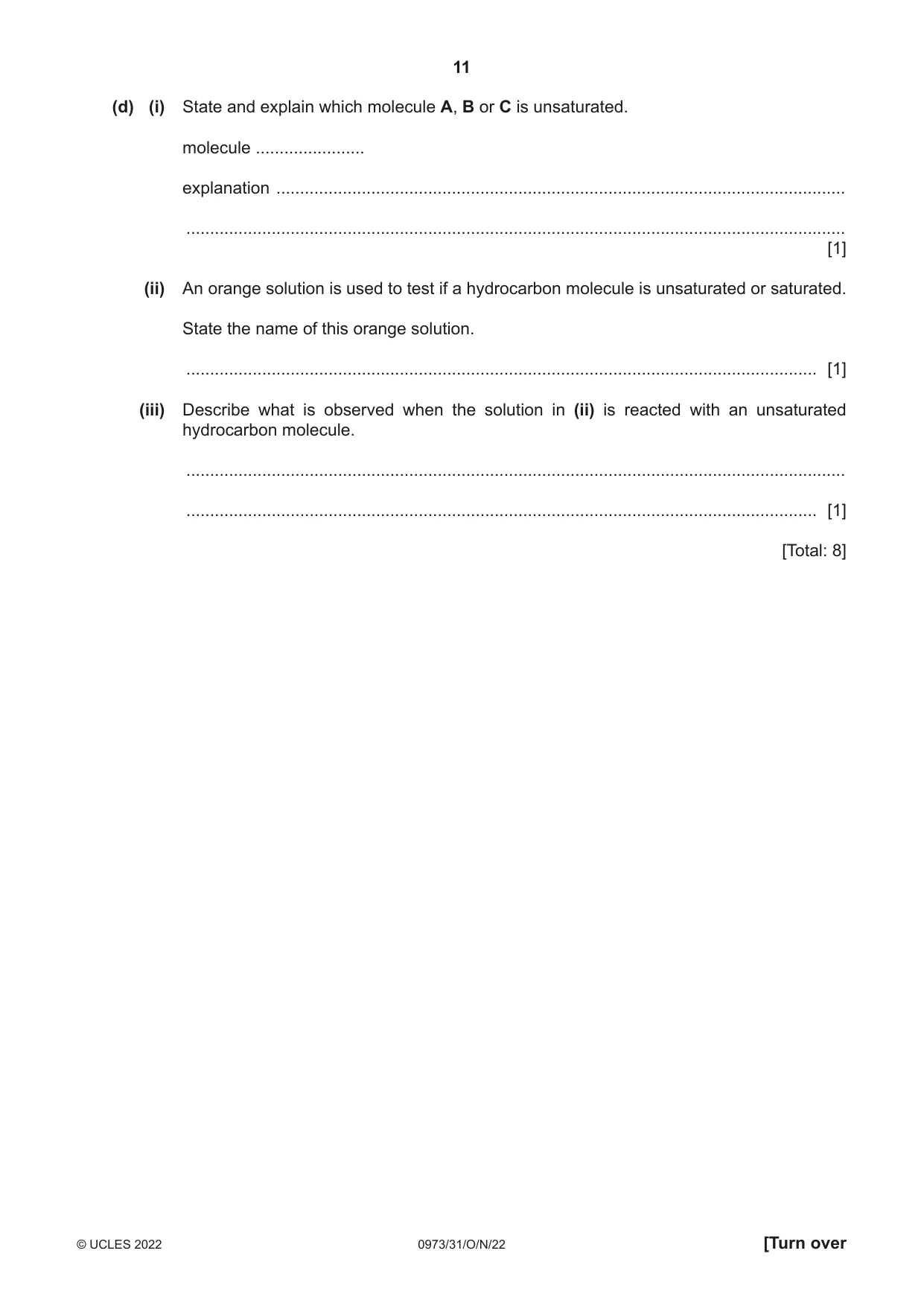 Cambridge IGCSE Sciences - Co-ordinated (9-1) 0973 2022 Oct/Nov Paper 3 · Variant 1 question paper, page 11 of 28