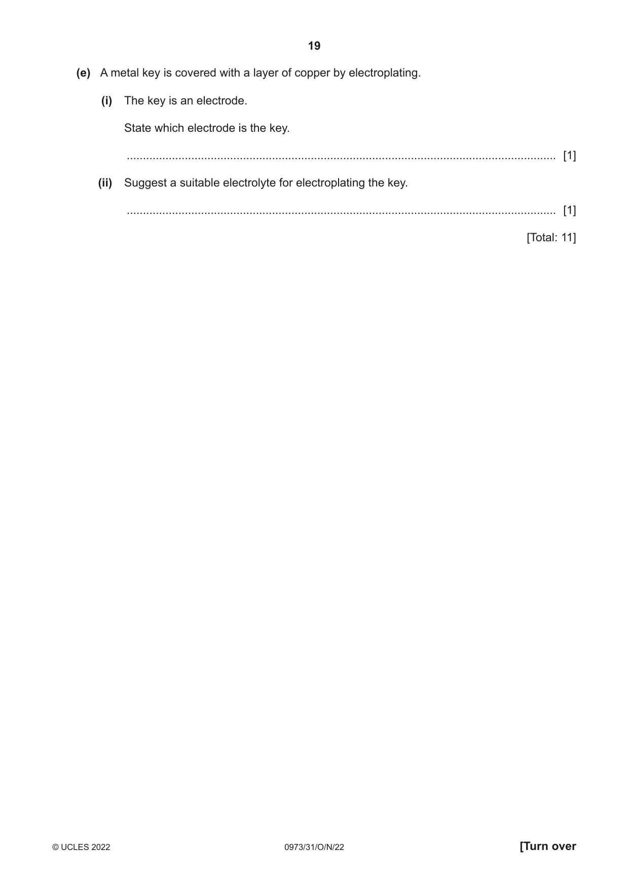 Cambridge IGCSE Sciences - Co-ordinated (9-1) 0973 2022 Oct/Nov Paper 3 · Variant 1 question paper, page 19 of 28