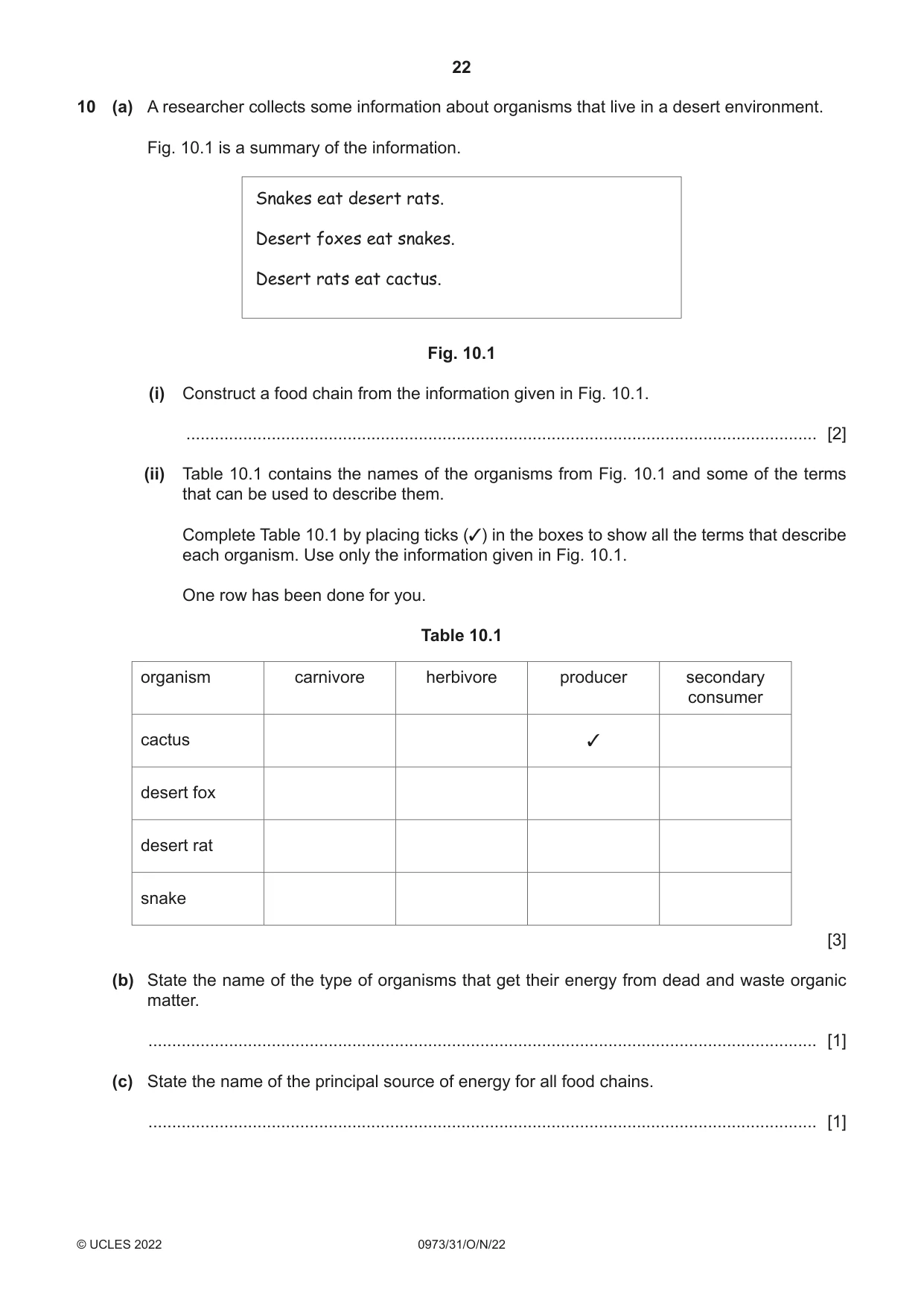 Cambridge IGCSE Sciences - Co-ordinated (9-1) 0973 2022 Oct/Nov Paper 3 · Variant 1 question paper, page 22 of 28