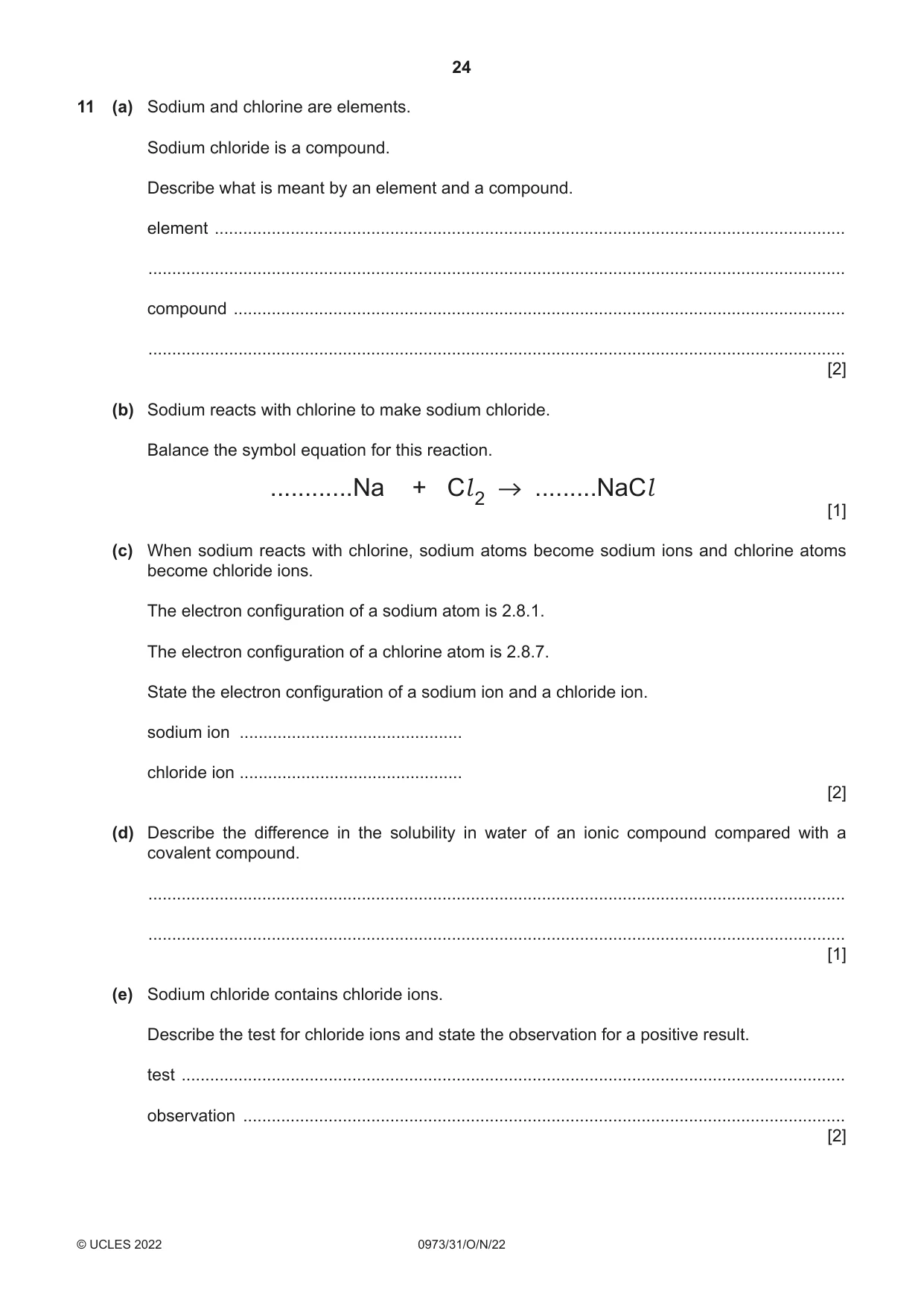 Cambridge IGCSE Sciences - Co-ordinated (9-1) 0973 2022 Oct/Nov Paper 3 · Variant 1 question paper, page 24 of 28