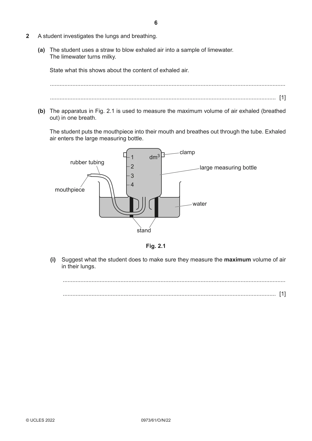 Cambridge IGCSE Sciences - Co-ordinated (9-1) 0973 2022 Oct/Nov Paper 6 · Variant 1 question paper, page 6 of 20