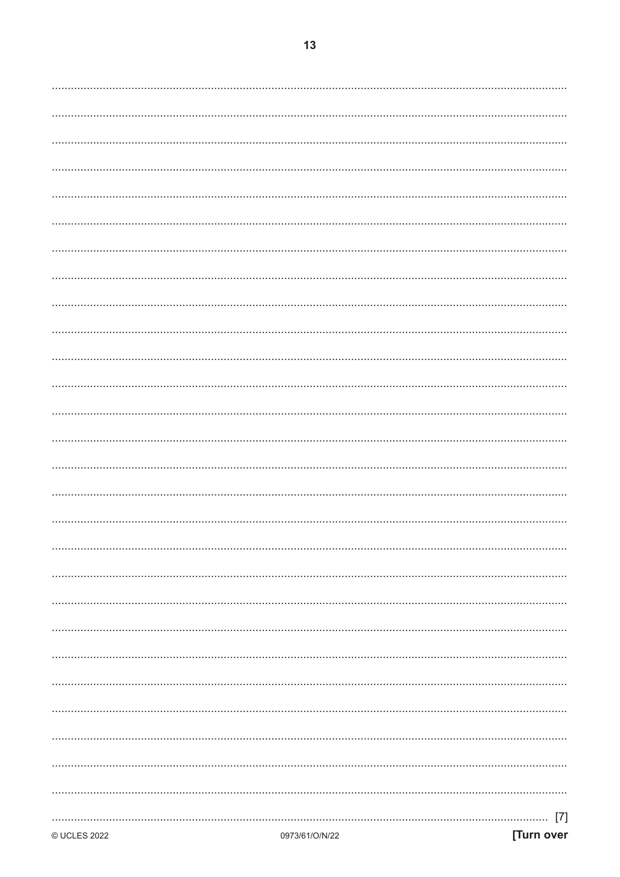 Cambridge IGCSE Sciences - Co-ordinated (9-1) 0973 2022 Oct/Nov Paper 6 · Variant 1 question paper, page 13 of 20