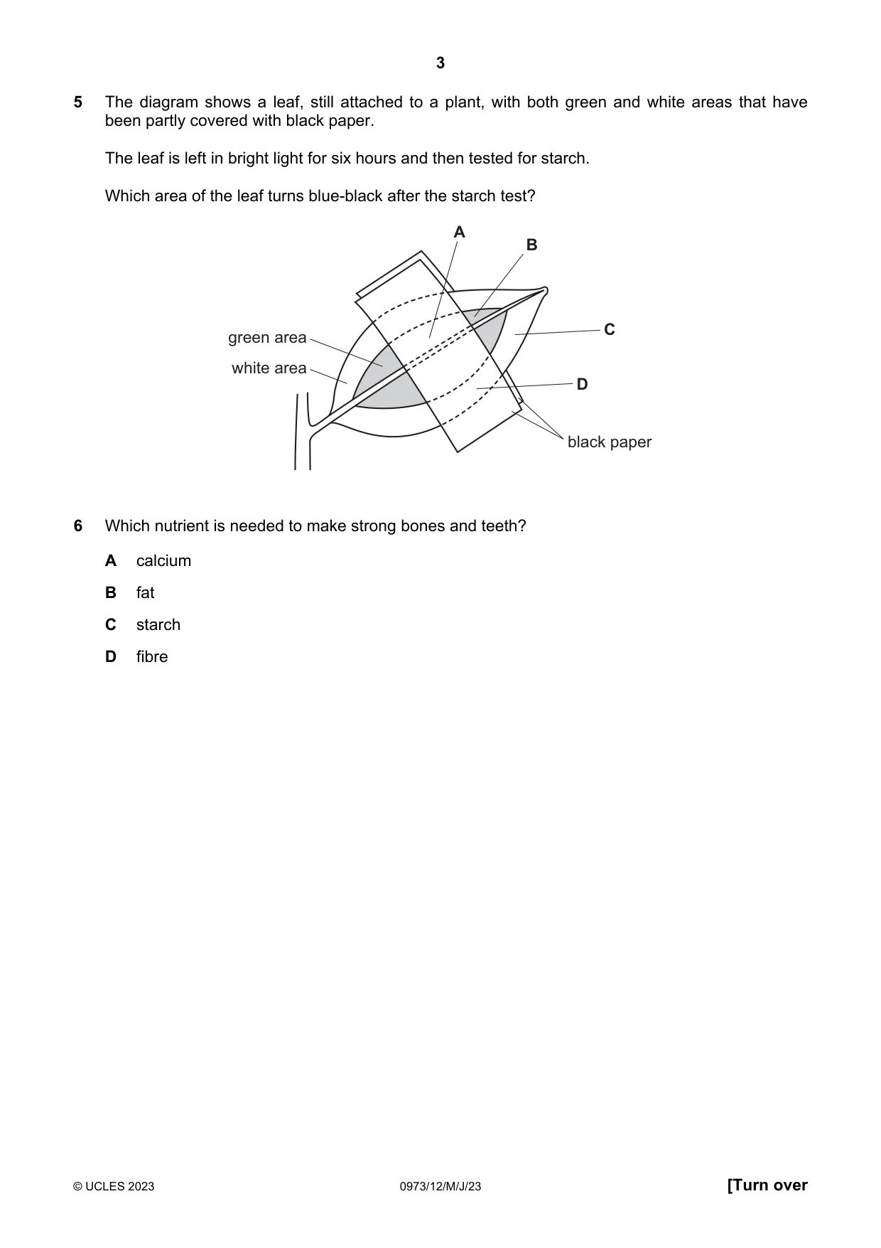 Cambridge IGCSE Sciences - Co-ordinated (9-1) 0973 2023 May/June Paper 1 · Variant 2 question paper, page 3 of 16