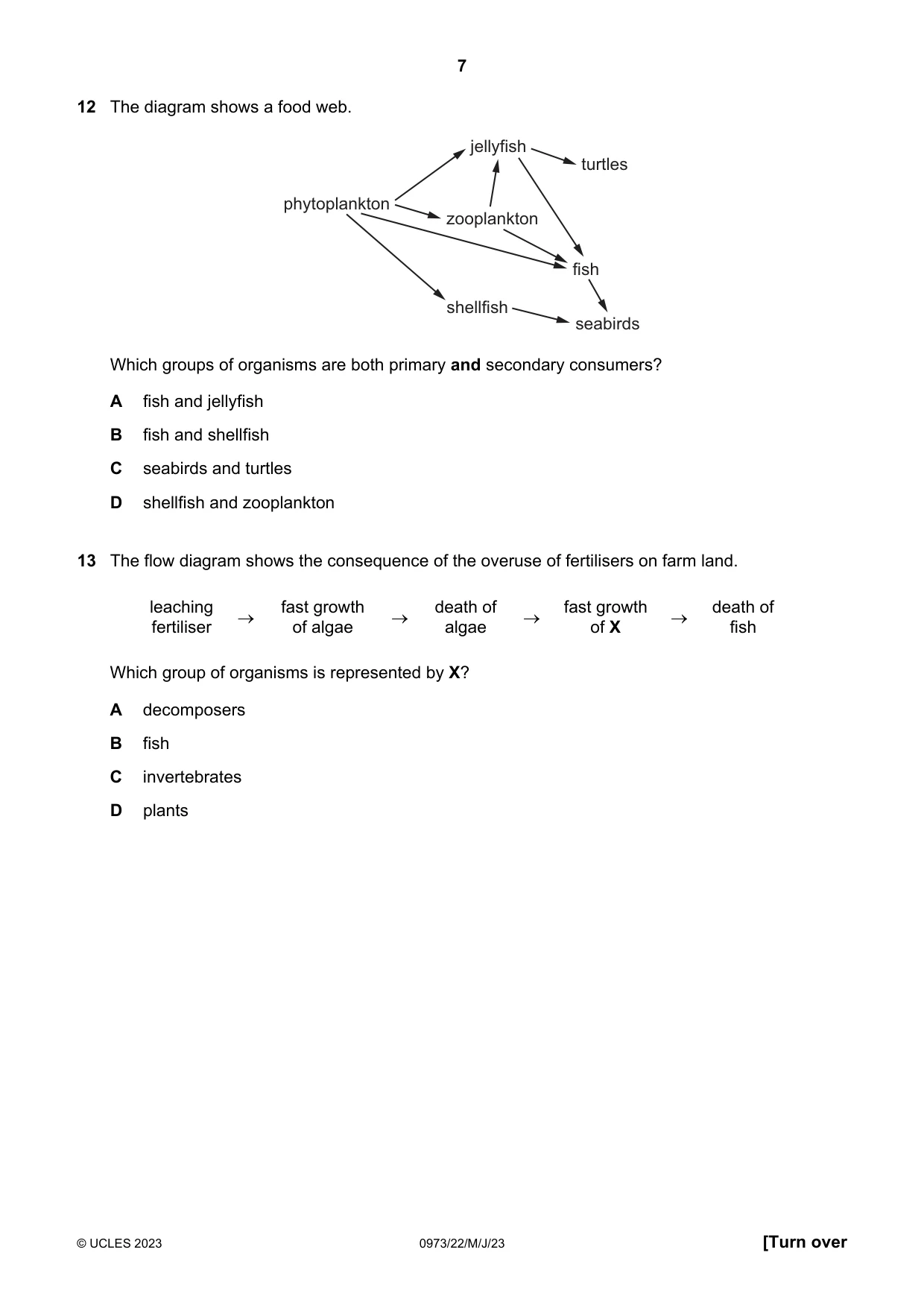 Cambridge IGCSE Sciences - Co-ordinated (9-1) 0973 2023 May/June Paper 2 · Variant 2 question paper, page 7 of 16