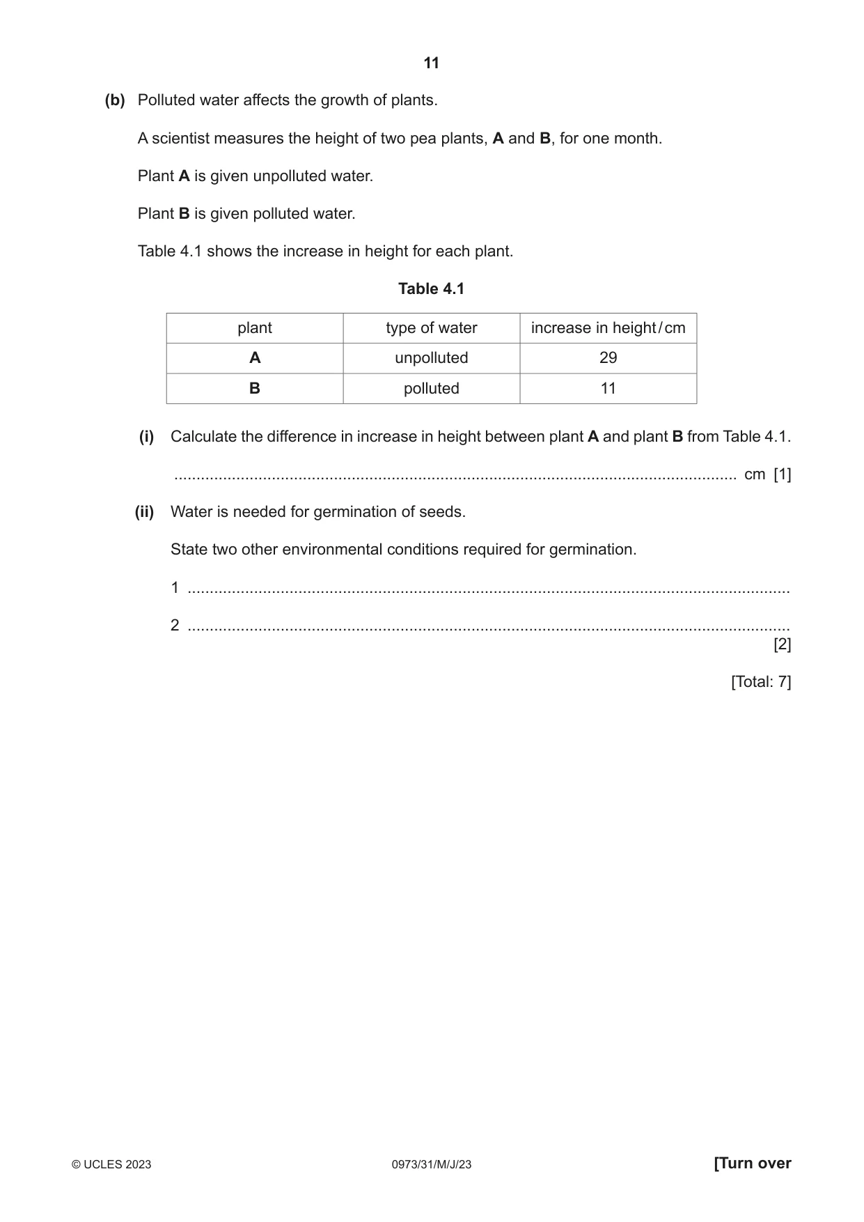 Cambridge IGCSE Sciences - Co-ordinated (9-1) 0973 2023 May/June Paper 3 · Variant 1 question paper, page 11 of 32