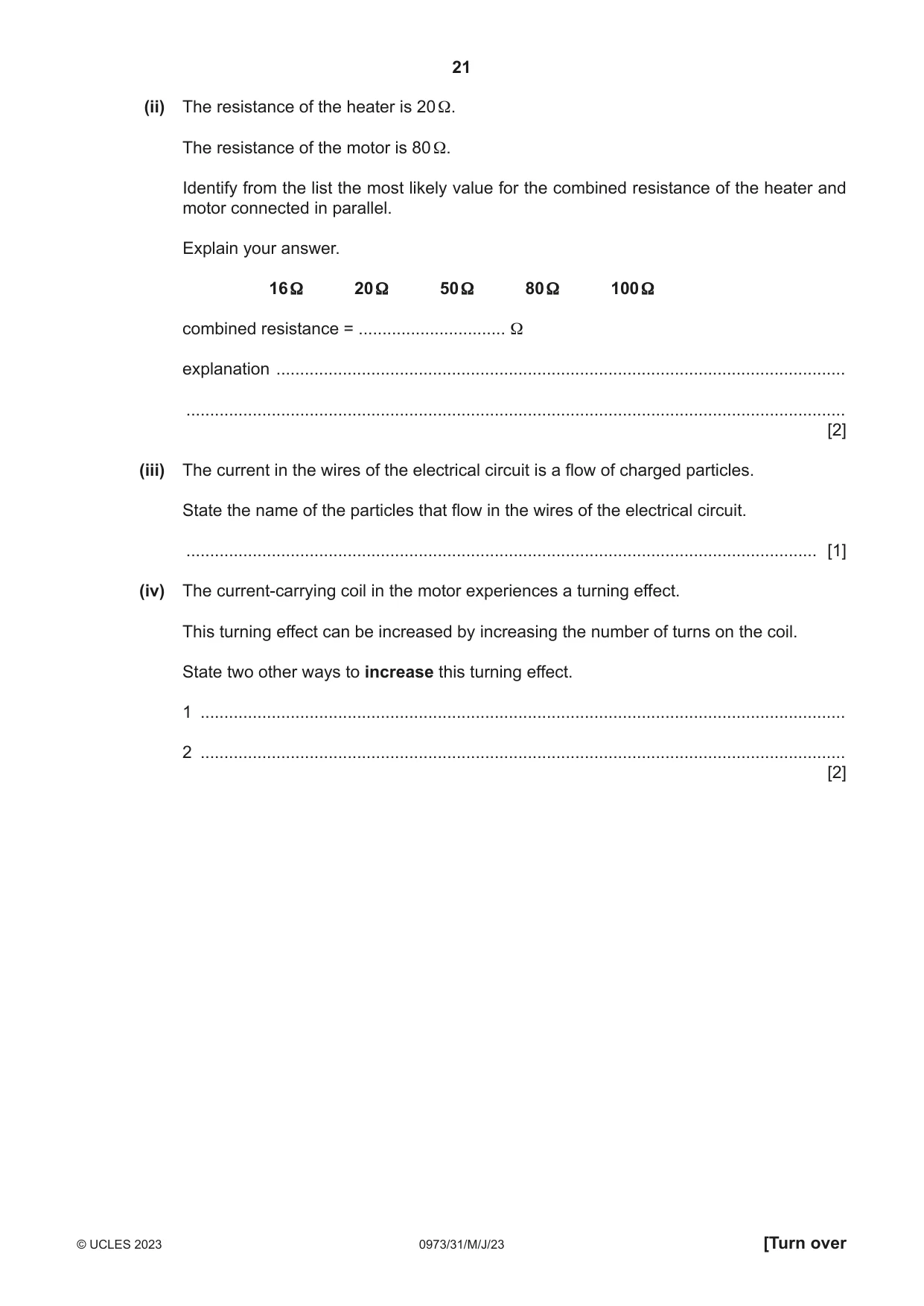 Cambridge IGCSE Sciences - Co-ordinated (9-1) 0973 2023 May/June Paper 3 · Variant 1 question paper, page 21 of 32