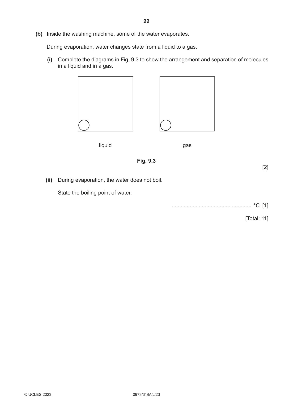 Cambridge IGCSE Sciences - Co-ordinated (9-1) 0973 2023 May/June Paper 3 · Variant 1 question paper, page 22 of 32