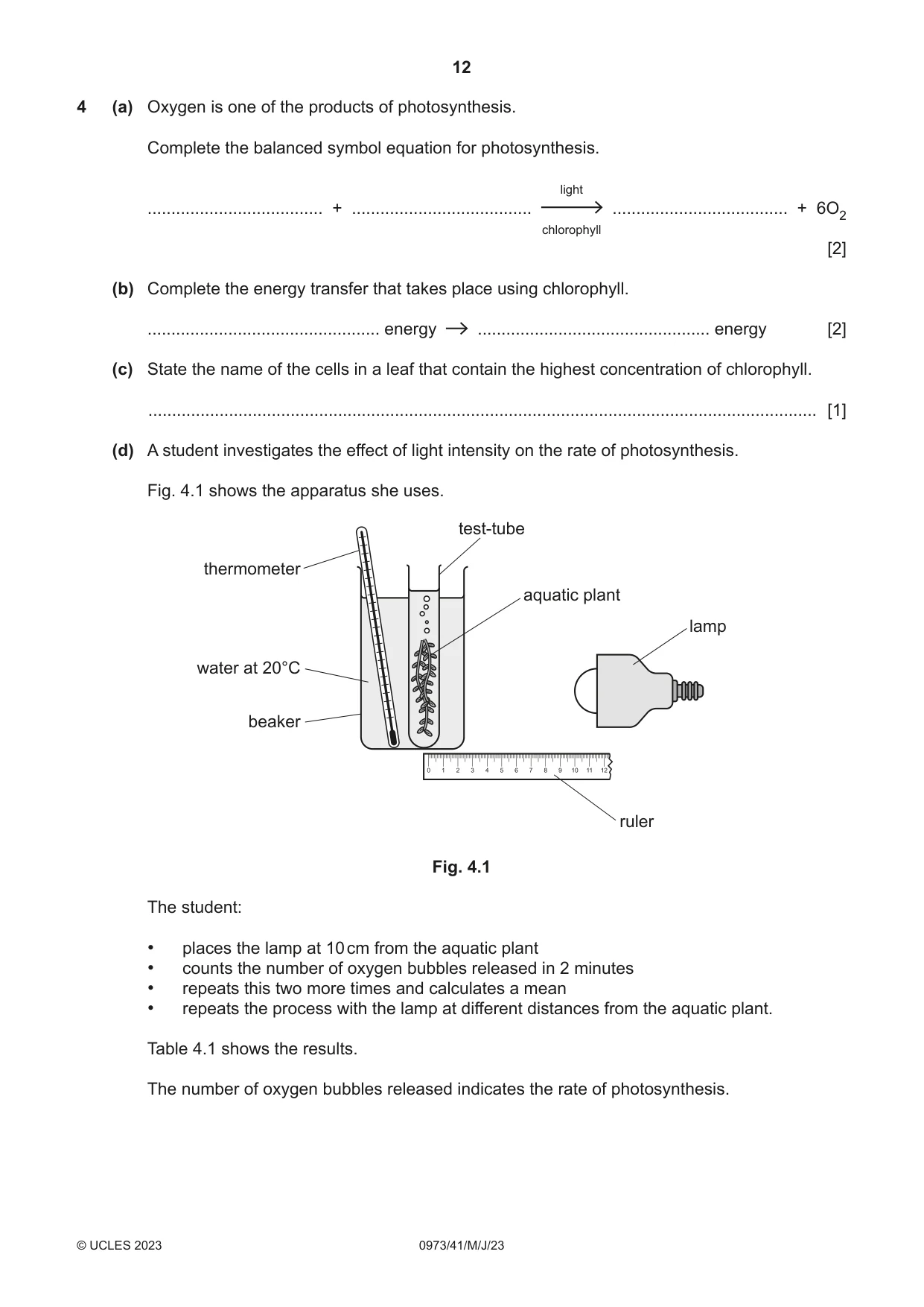 Cambridge IGCSE Sciences - Co-ordinated (9-1) 0973 2023 May/June Paper 4 · Variant 1 question paper, page 12 of 32