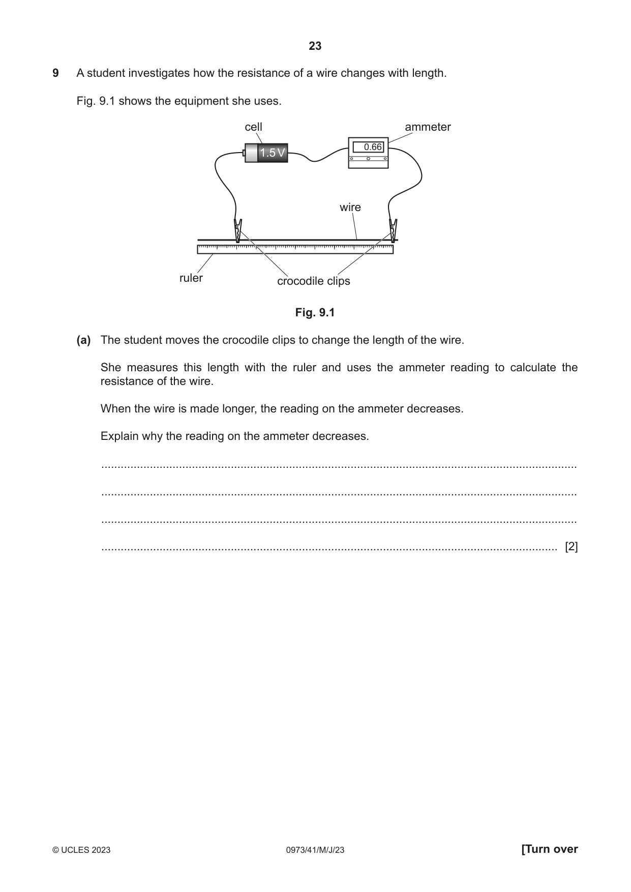 Cambridge IGCSE Sciences - Co-ordinated (9-1) 0973 2023 May/June Paper 4 · Variant 1 question paper, page 23 of 32