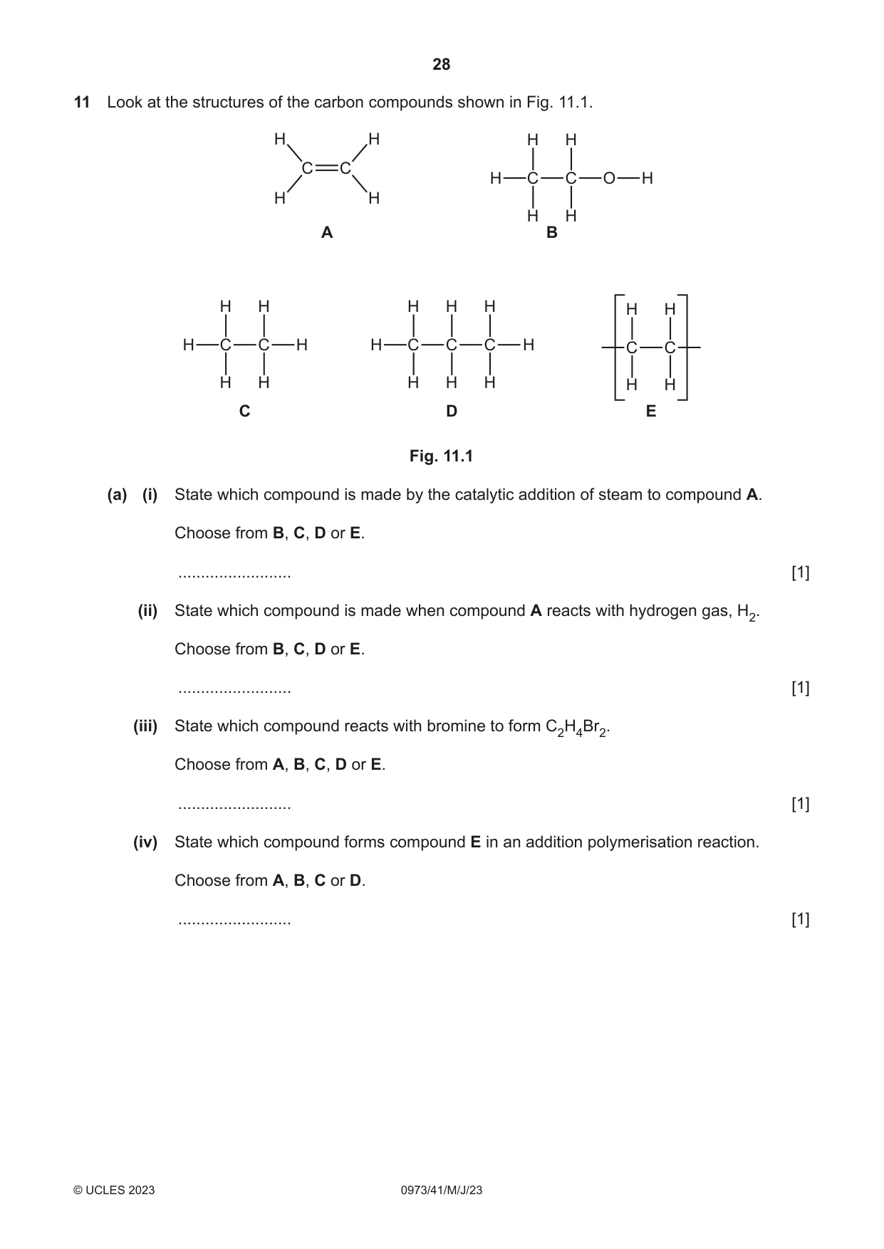 Cambridge IGCSE Sciences - Co-ordinated (9-1) 0973 2023 May/June Paper 4 · Variant 1 question paper, page 28 of 32