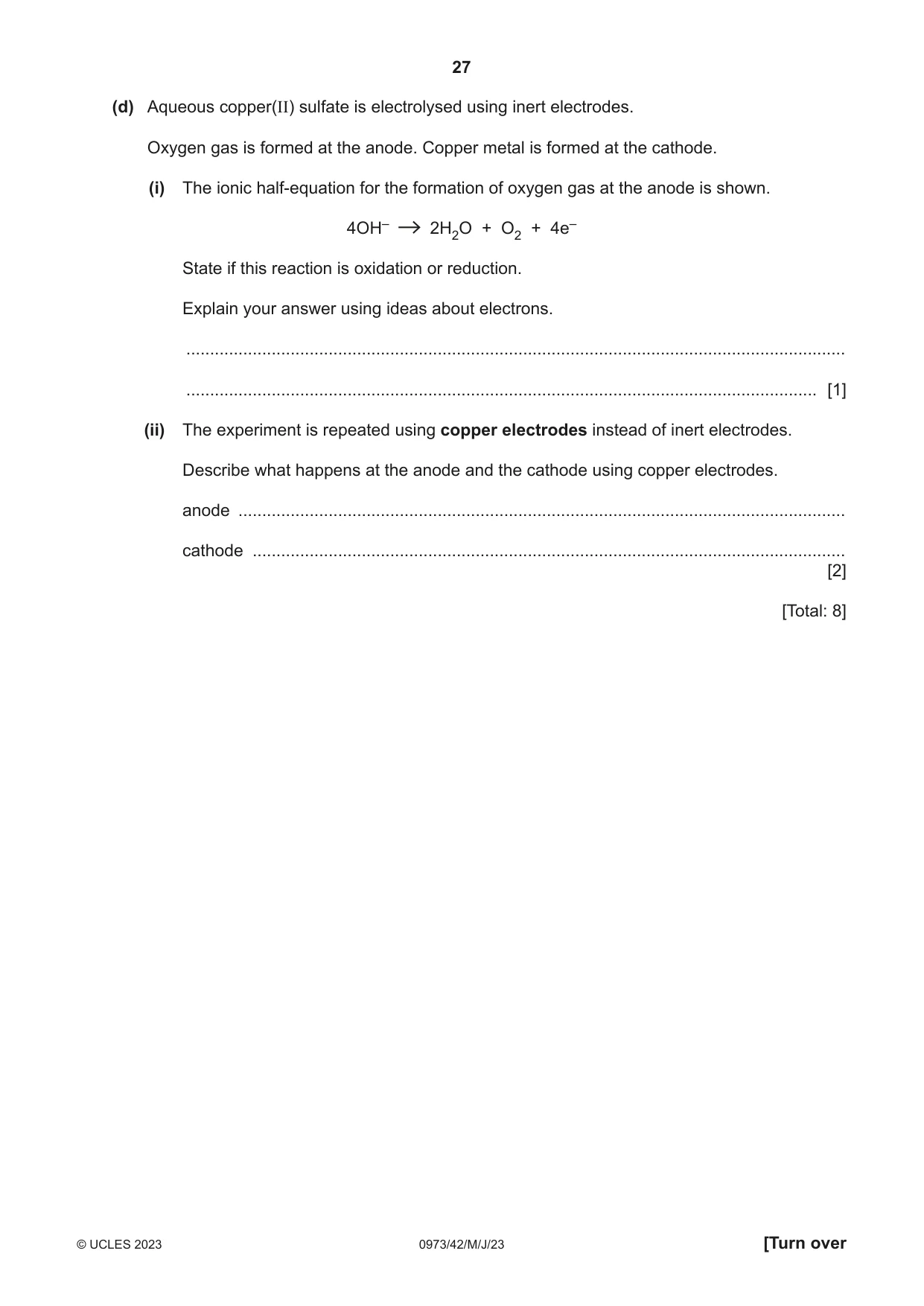 Cambridge IGCSE Sciences - Co-ordinated (9-1) 0973 2023 May/June Paper 4 · Variant 2 question paper, page 27 of 32