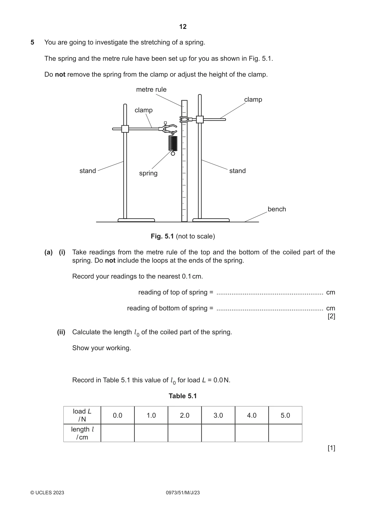 Cambridge IGCSE Sciences - Co-ordinated (9-1) 0973 2023 May/June Paper 5 · Variant 1 question paper, page 12 of 16