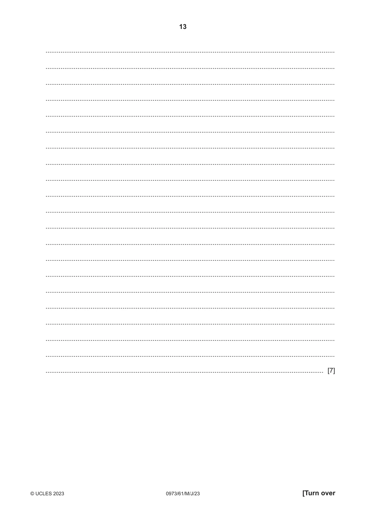 Cambridge IGCSE Sciences - Co-ordinated (9-1) 0973 2023 May/June Paper 6 · Variant 1 question paper, page 13 of 20