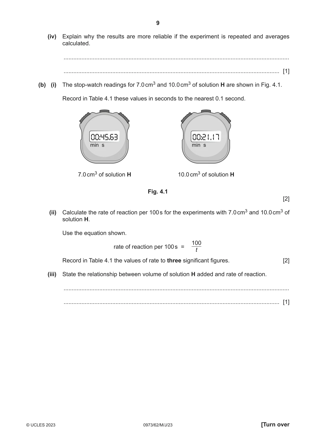 Cambridge IGCSE Sciences - Co-ordinated (9-1) 0973 2023 May/June Paper 6 · Variant 2 question paper, page 9 of 24