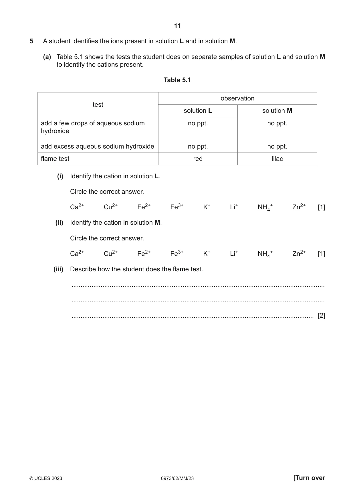 Cambridge IGCSE Sciences - Co-ordinated (9-1) 0973 2023 May/June Paper 6 · Variant 2 question paper, page 11 of 24