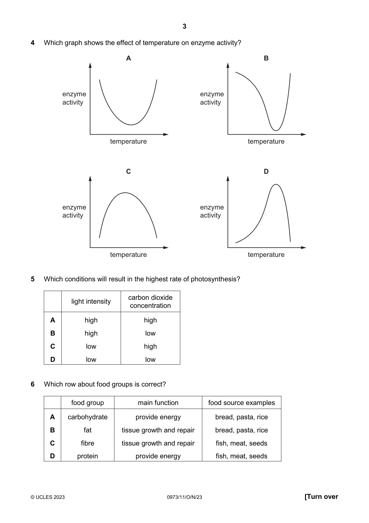 Cambridge IGCSE Sciences - Co-ordinated (9-1) 0973 2023 Oct/Nov Paper 1 · Variant 1 question paper, page 3 of 16