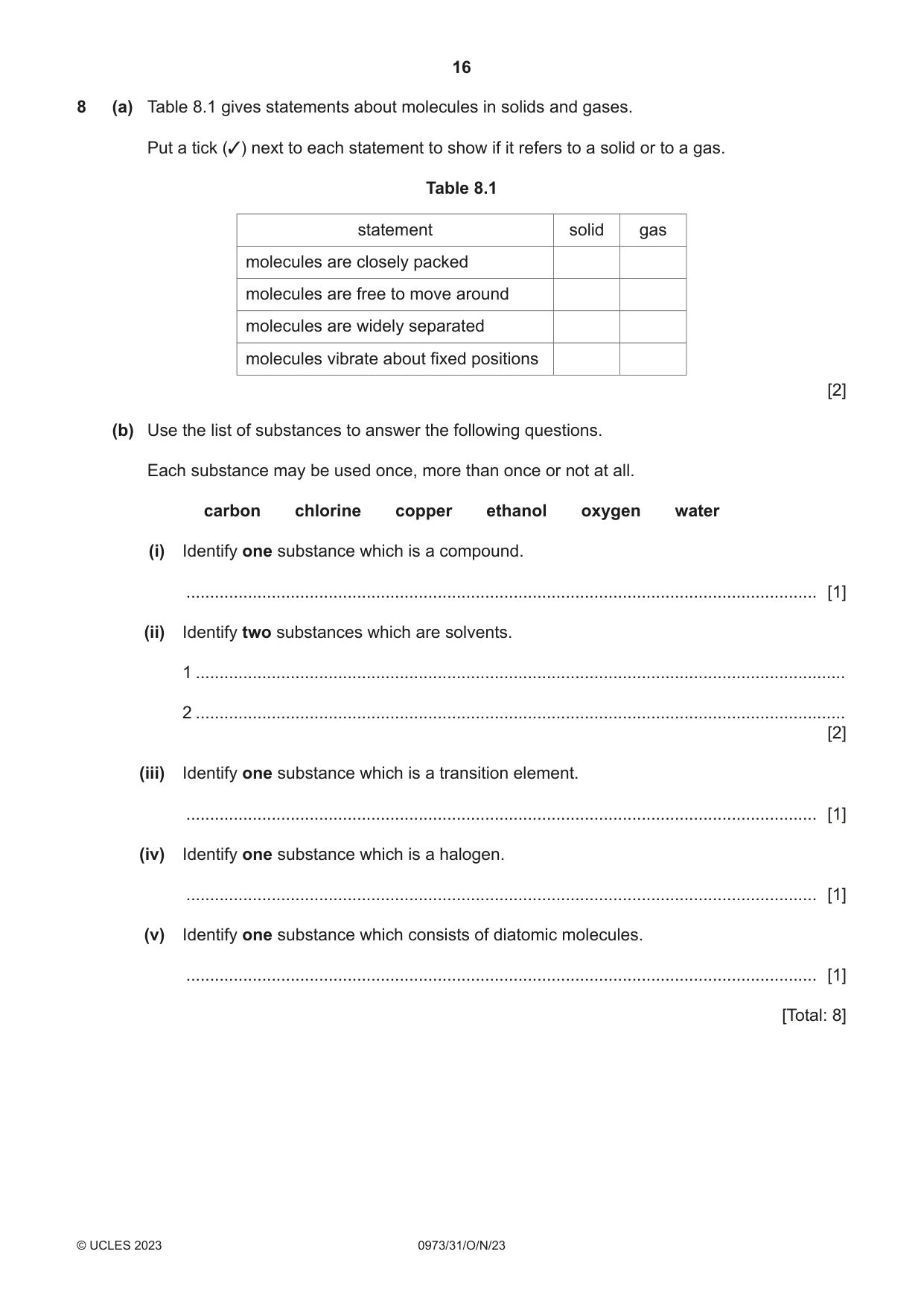 Cambridge IGCSE Sciences - Co-ordinated (9-1) 0973 2023 Oct/Nov Paper 3 · Variant 1 question paper, page 16 of 28