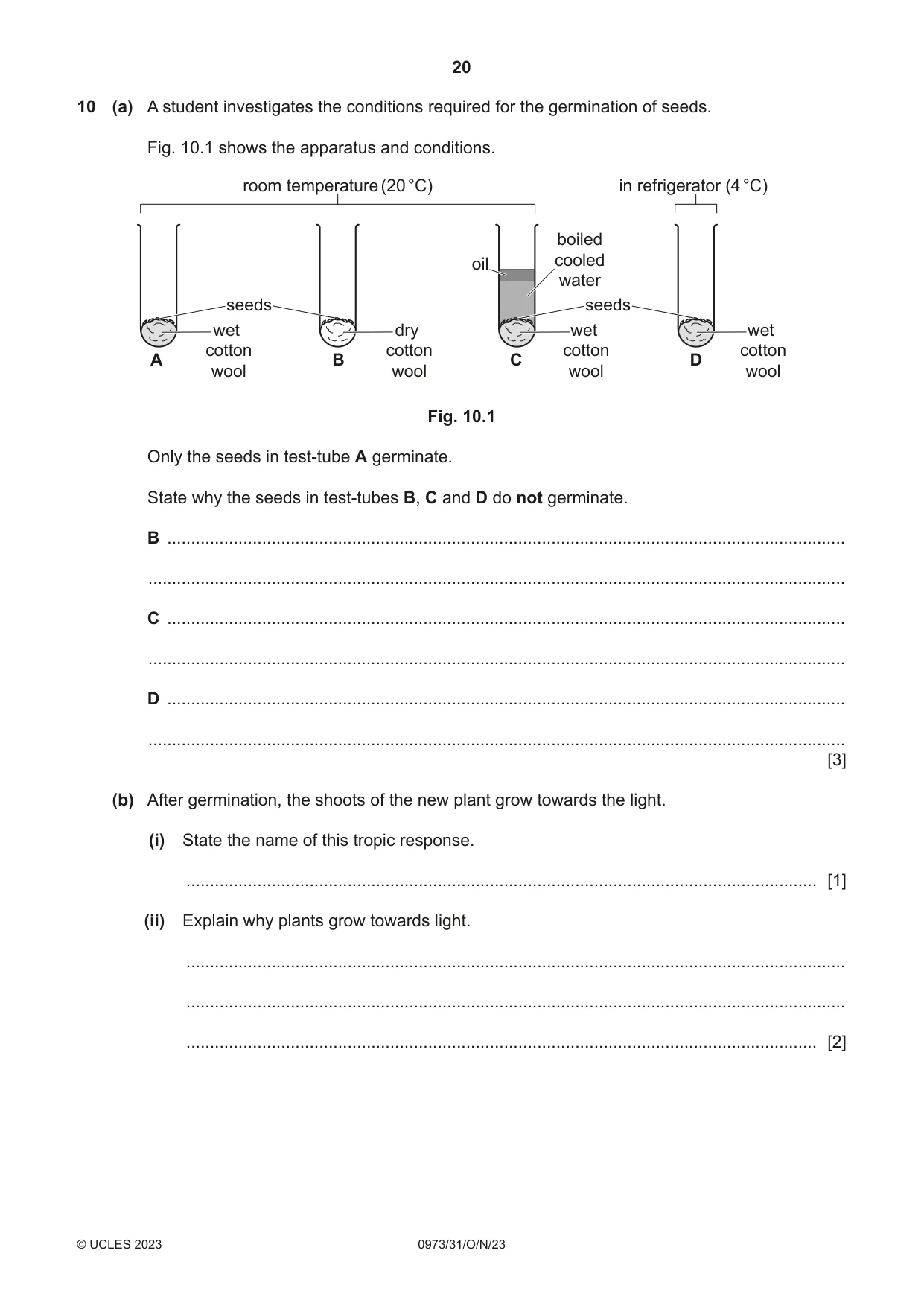 Cambridge IGCSE Sciences - Co-ordinated (9-1) 0973 2023 Oct/Nov Paper 3 · Variant 1 question paper, page 20 of 28
