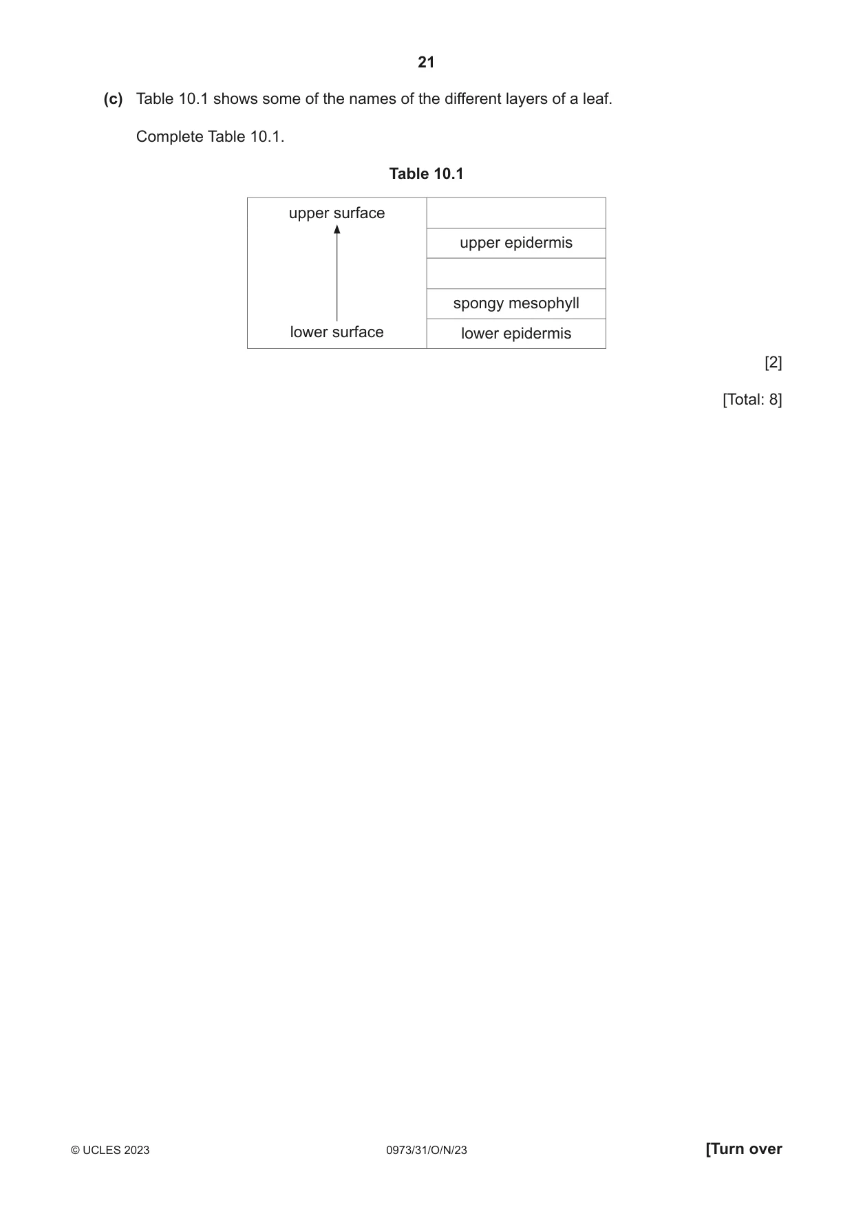 Cambridge IGCSE Sciences - Co-ordinated (9-1) 0973 2023 Oct/Nov Paper 3 · Variant 1 question paper, page 21 of 28