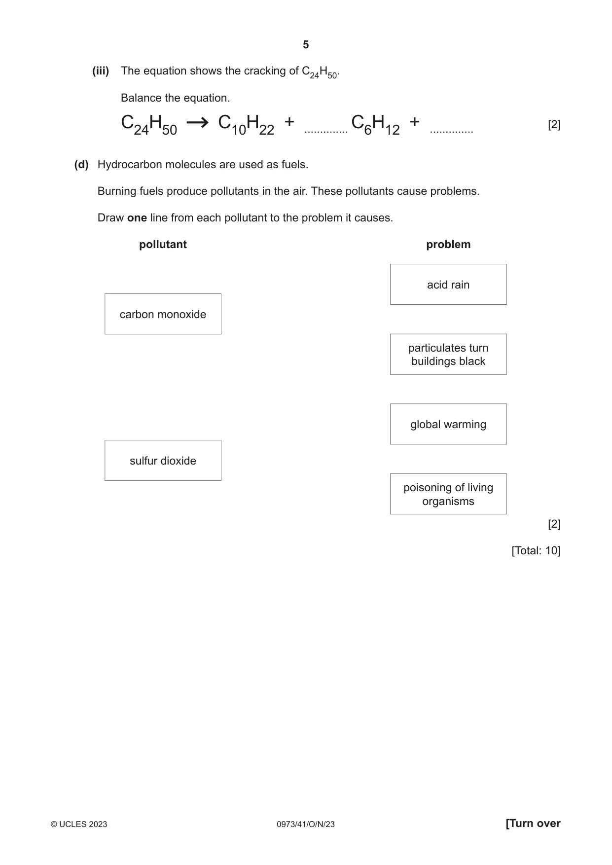 Cambridge IGCSE Sciences - Co-ordinated (9-1) 0973 2023 Oct/Nov Paper 4 · Variant 1 question paper, page 5 of 28