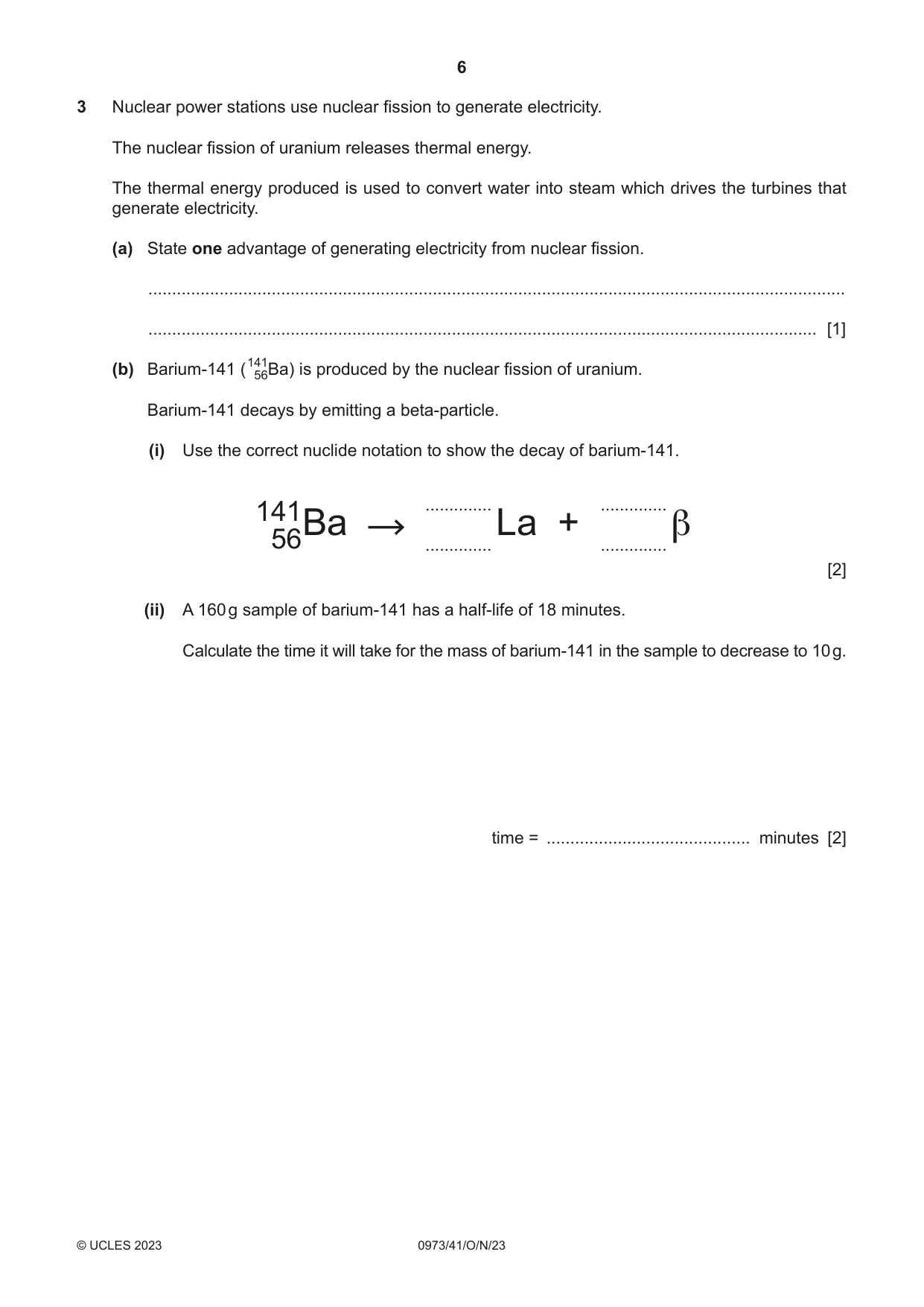 Cambridge IGCSE Sciences - Co-ordinated (9-1) 0973 2023 Oct/Nov Paper 4 · Variant 1 question paper, page 6 of 28