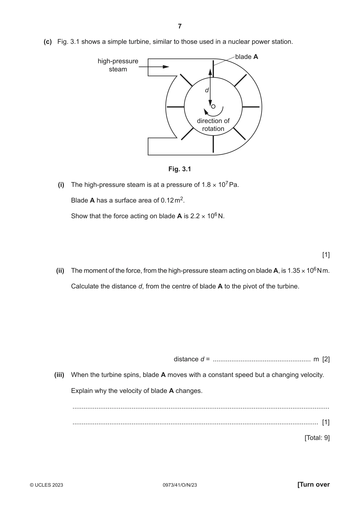 Cambridge IGCSE Sciences - Co-ordinated (9-1) 0973 2023 Oct/Nov Paper 4 · Variant 1 question paper, page 7 of 28