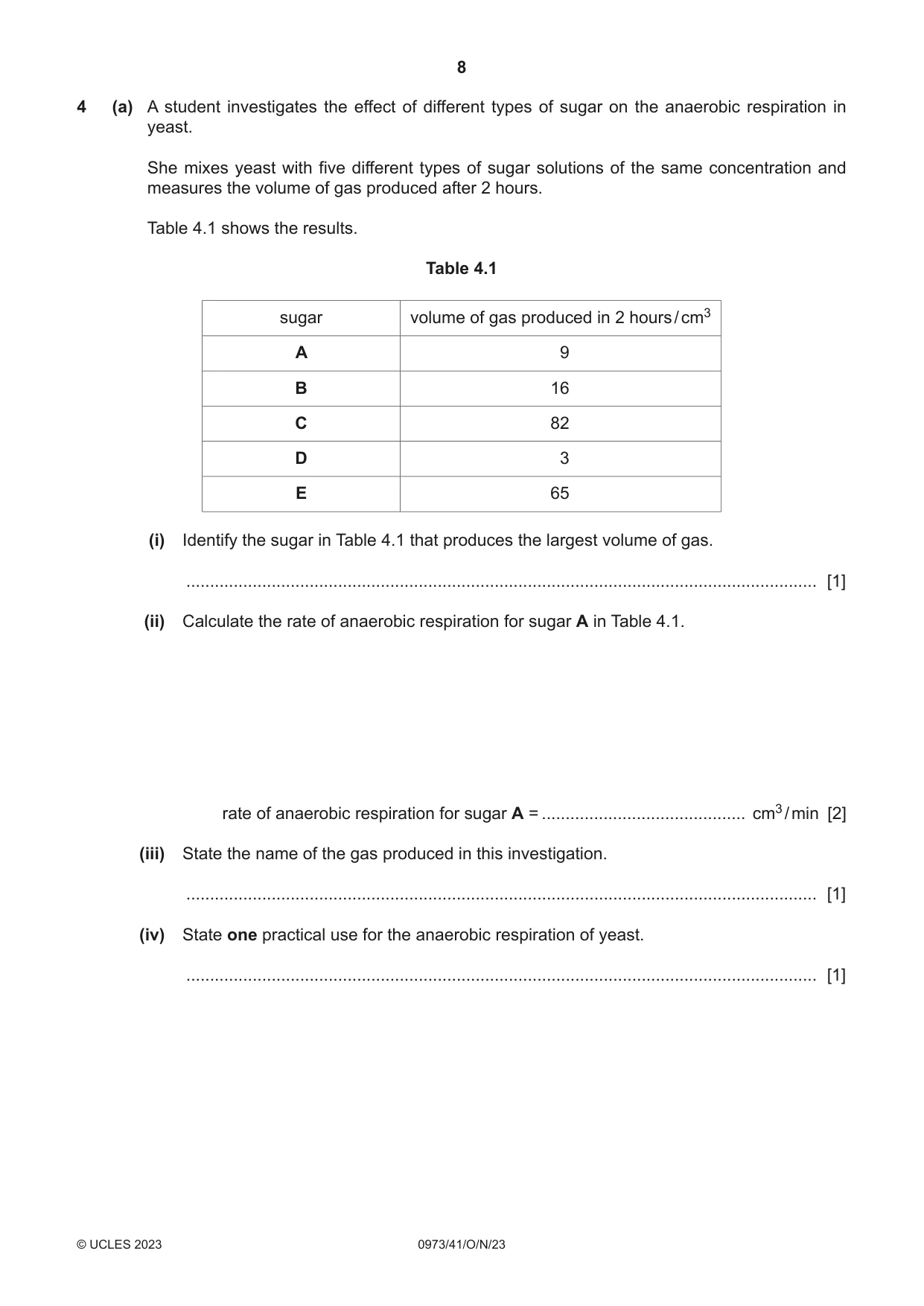Cambridge IGCSE Sciences - Co-ordinated (9-1) 0973 2023 Oct/Nov Paper 4 · Variant 1 question paper, page 8 of 28