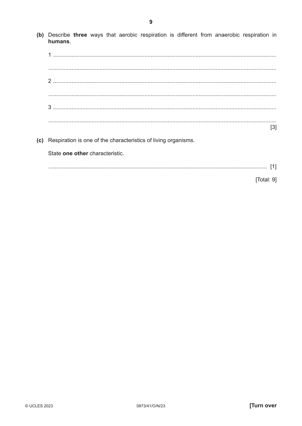 Cambridge IGCSE Sciences - Co-ordinated (9-1) 0973 2023 Oct/Nov Paper 4 · Variant 1 question paper, page 9 of 28