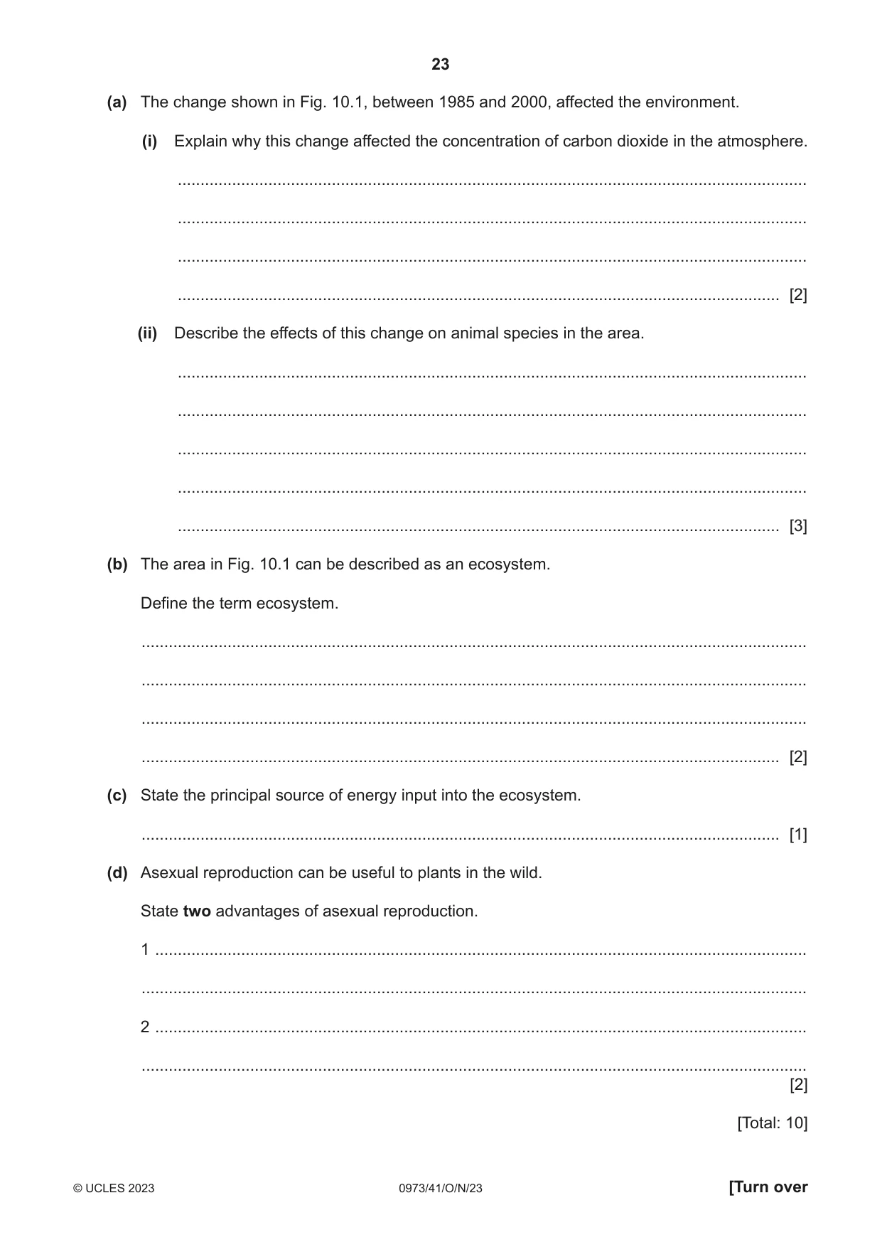 Cambridge IGCSE Sciences - Co-ordinated (9-1) 0973 2023 Oct/Nov Paper 4 · Variant 1 question paper, page 23 of 28