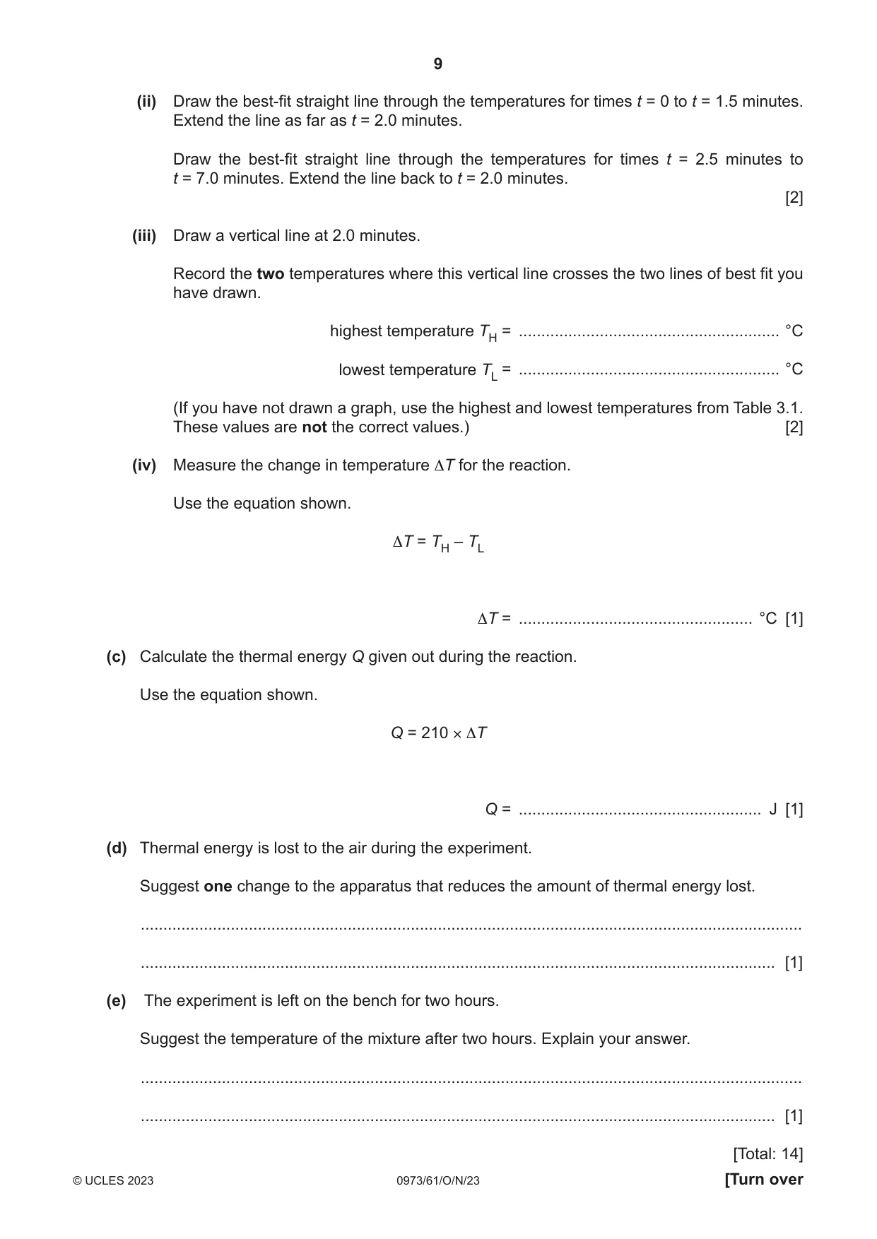 Cambridge IGCSE Sciences - Co-ordinated (9-1) 0973 2023 Oct/Nov Paper 6 · Variant 1 question paper, page 9 of 20