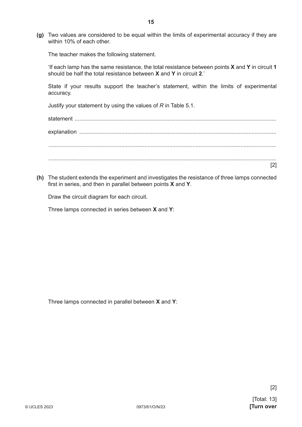 Cambridge IGCSE Sciences - Co-ordinated (9-1) 0973 2023 Oct/Nov Paper 6 · Variant 1 question paper, page 15 of 20